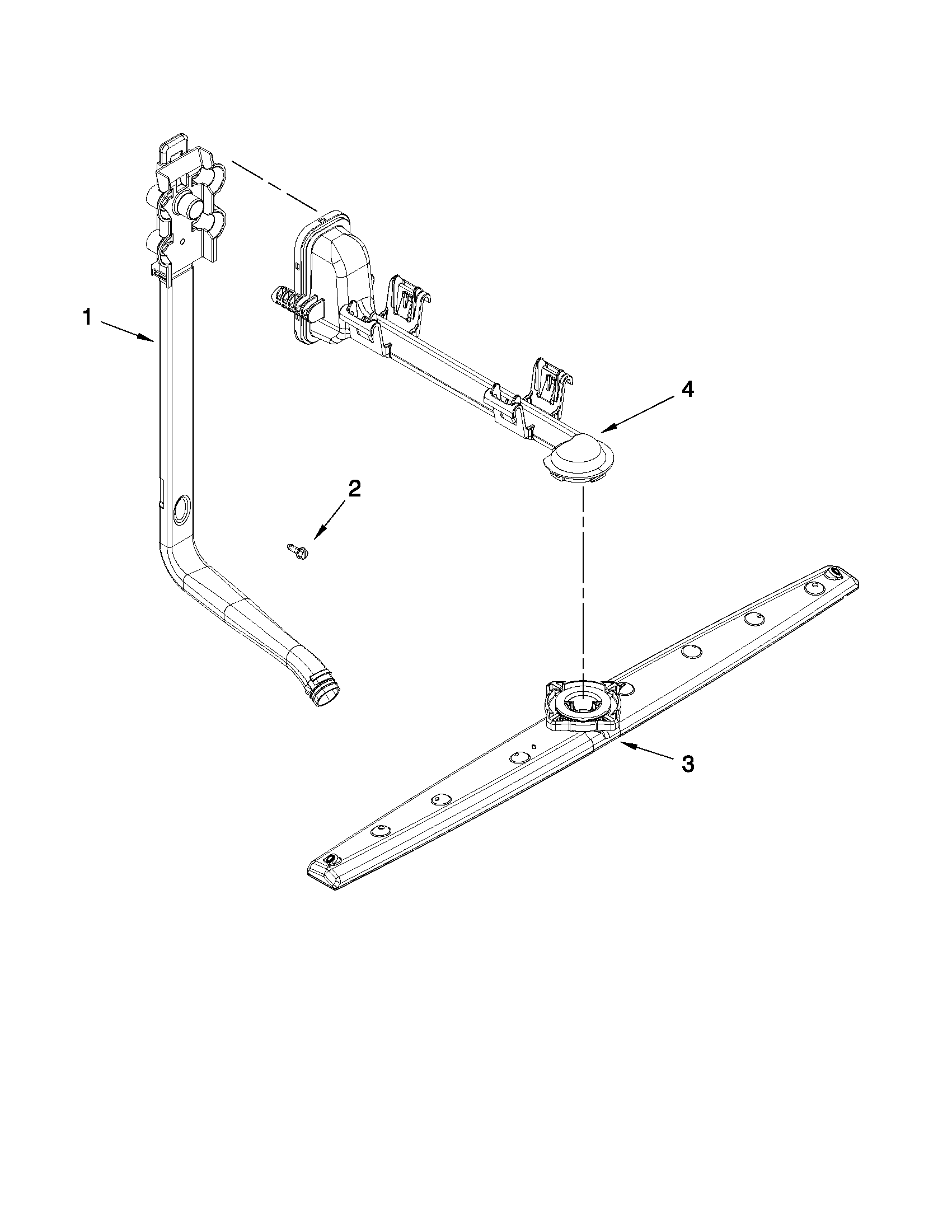 Inglis IWU98761 upper wash and rinse parts diagram
