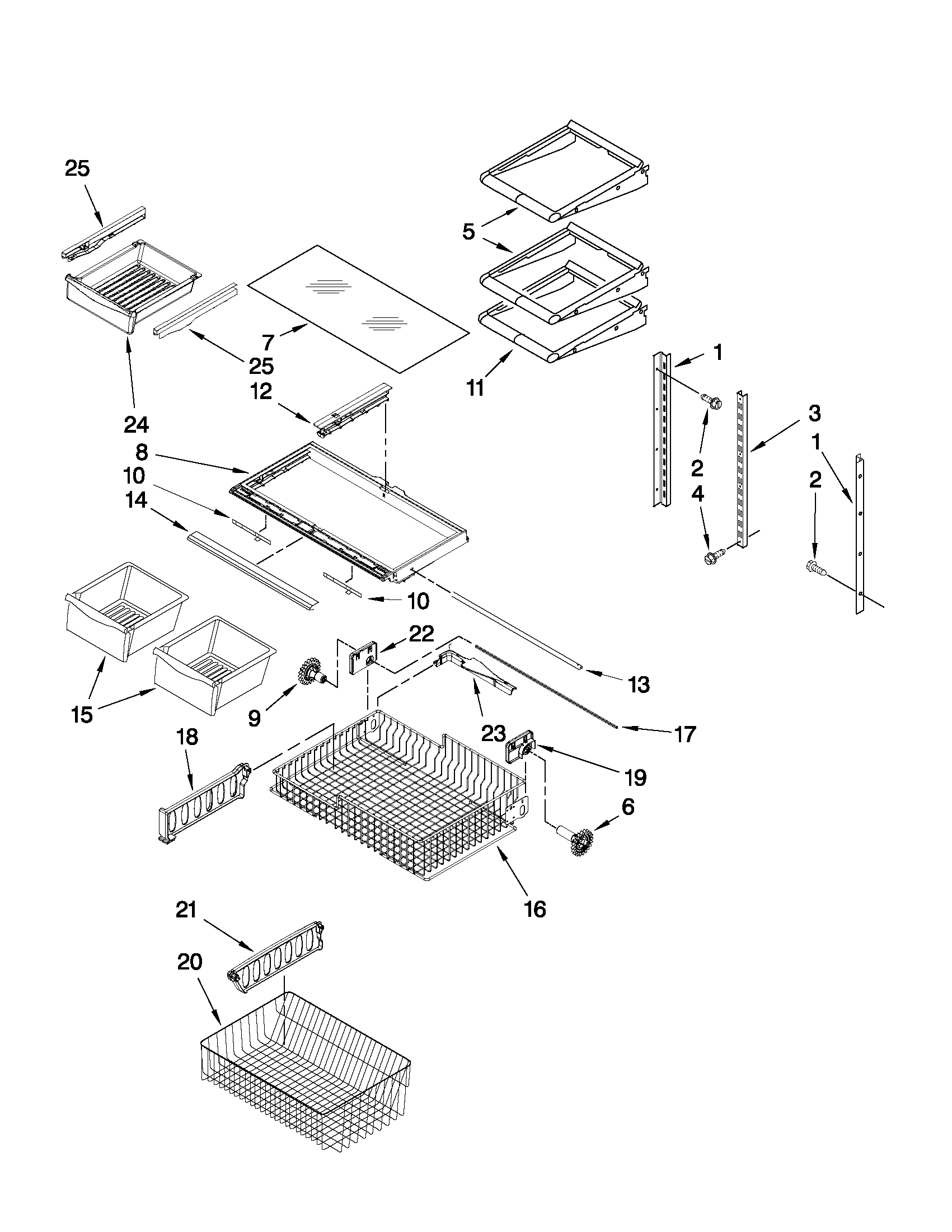 Whirlpool GB9FHDXWB04 shelf parts diagram