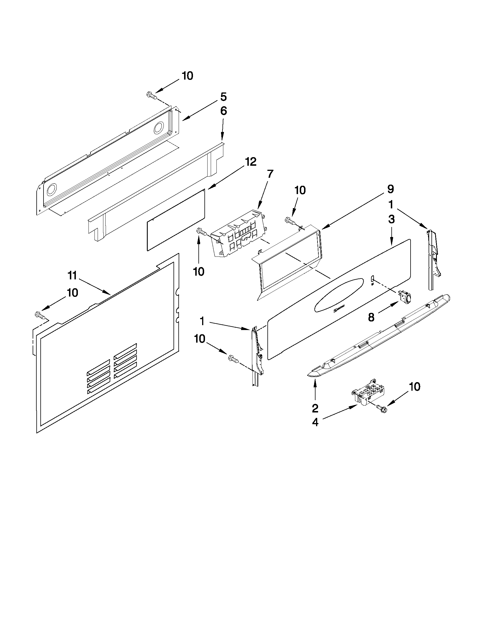Maytag MGR5775QDB1 control panel parts diagram
