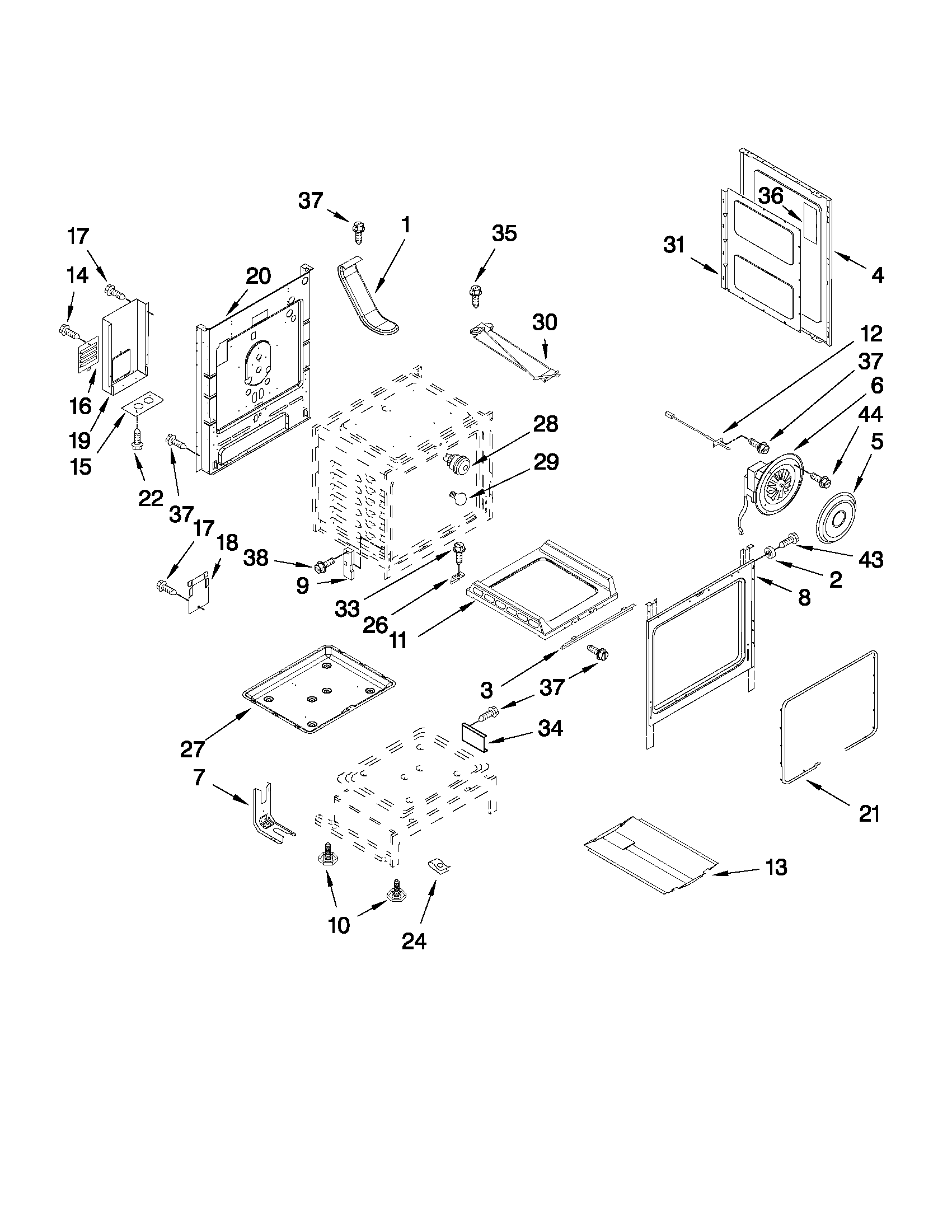 Maytag MGR5775QDB1 chassis parts diagram