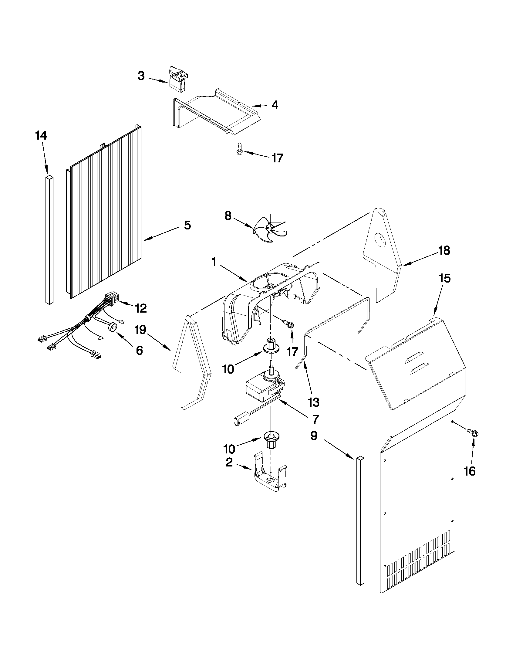 KitchenAid KSBS25INBT03 air flow parts diagram