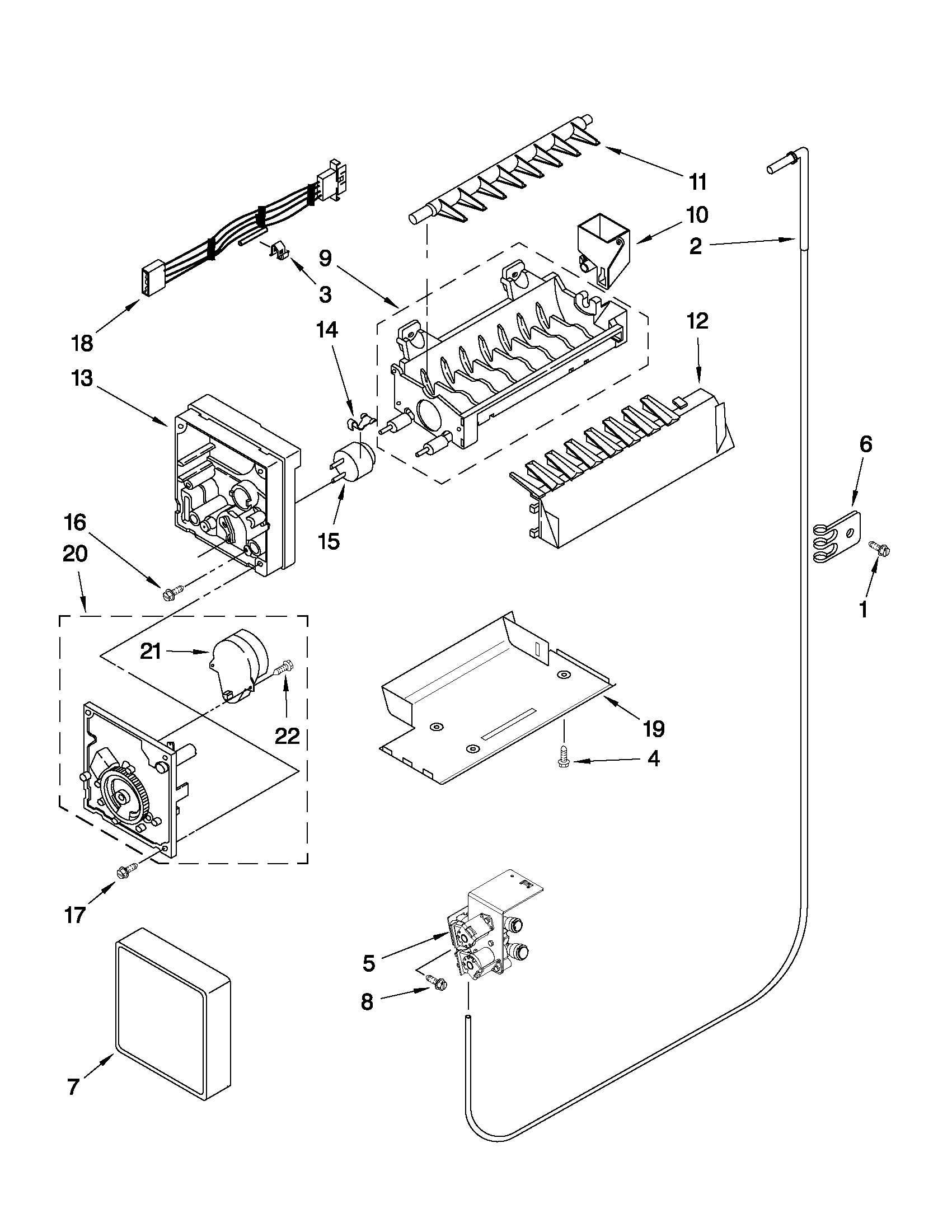 KitchenAid KSBS25INBT03 icemaker parts diagram