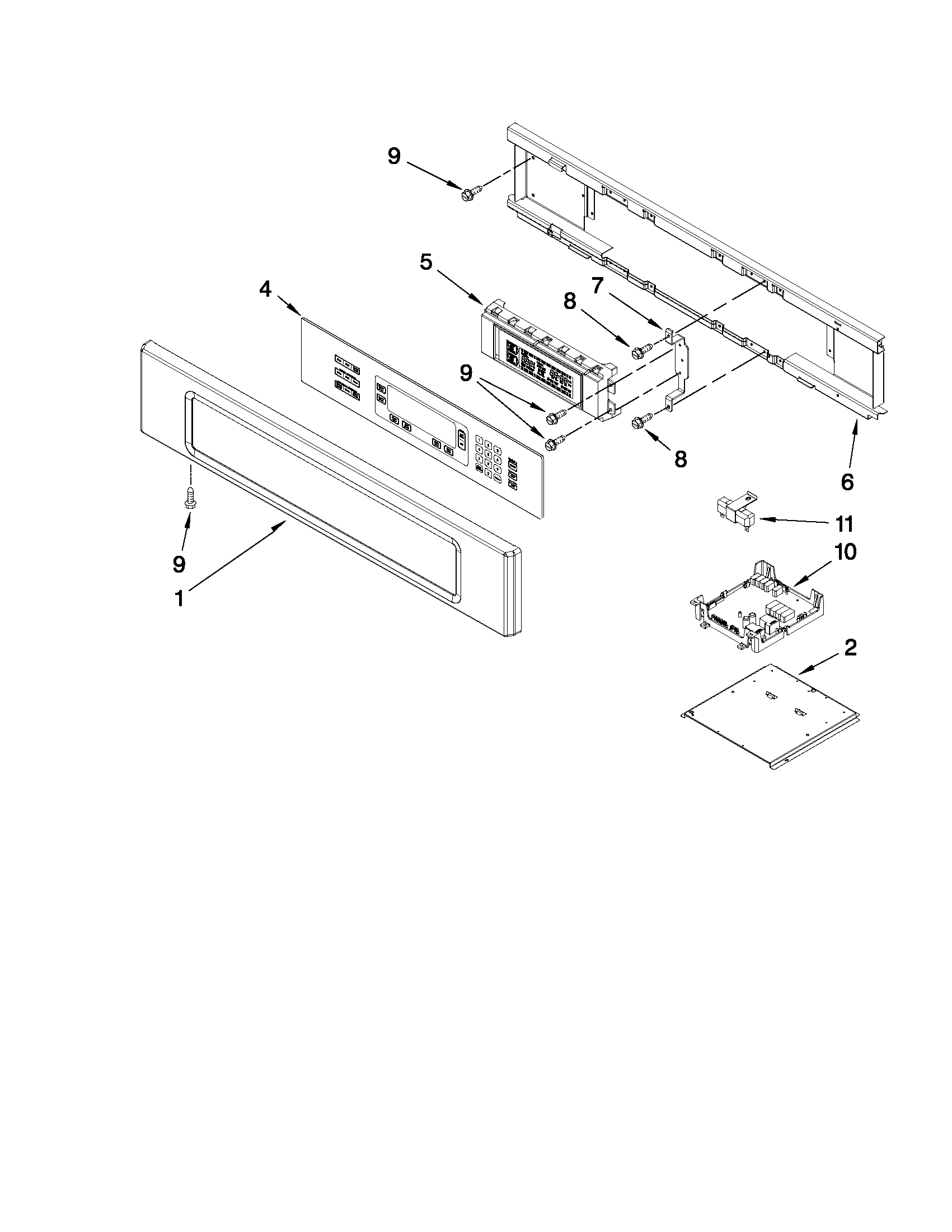 KitchenAid KEBK276SWH04 control panel parts diagram