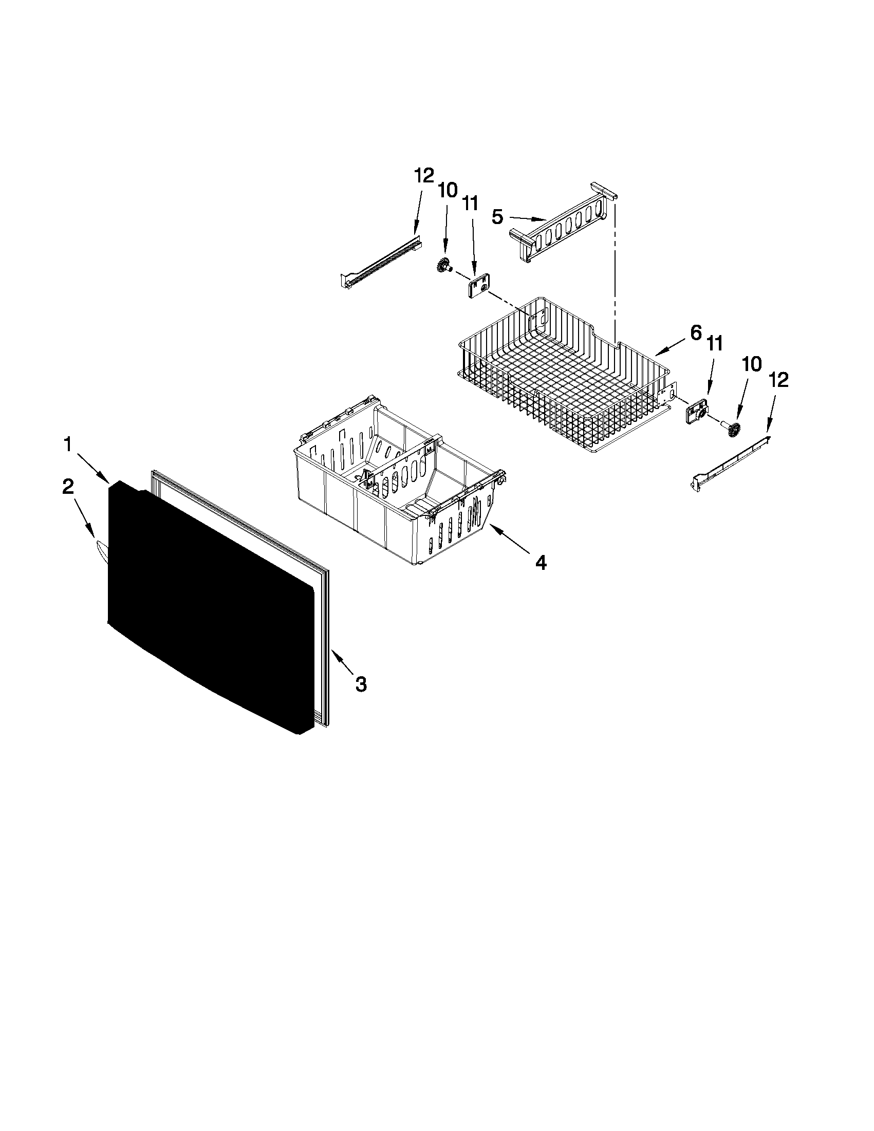 Whirlpool GI5FVAXYB00 freezer door parts diagram