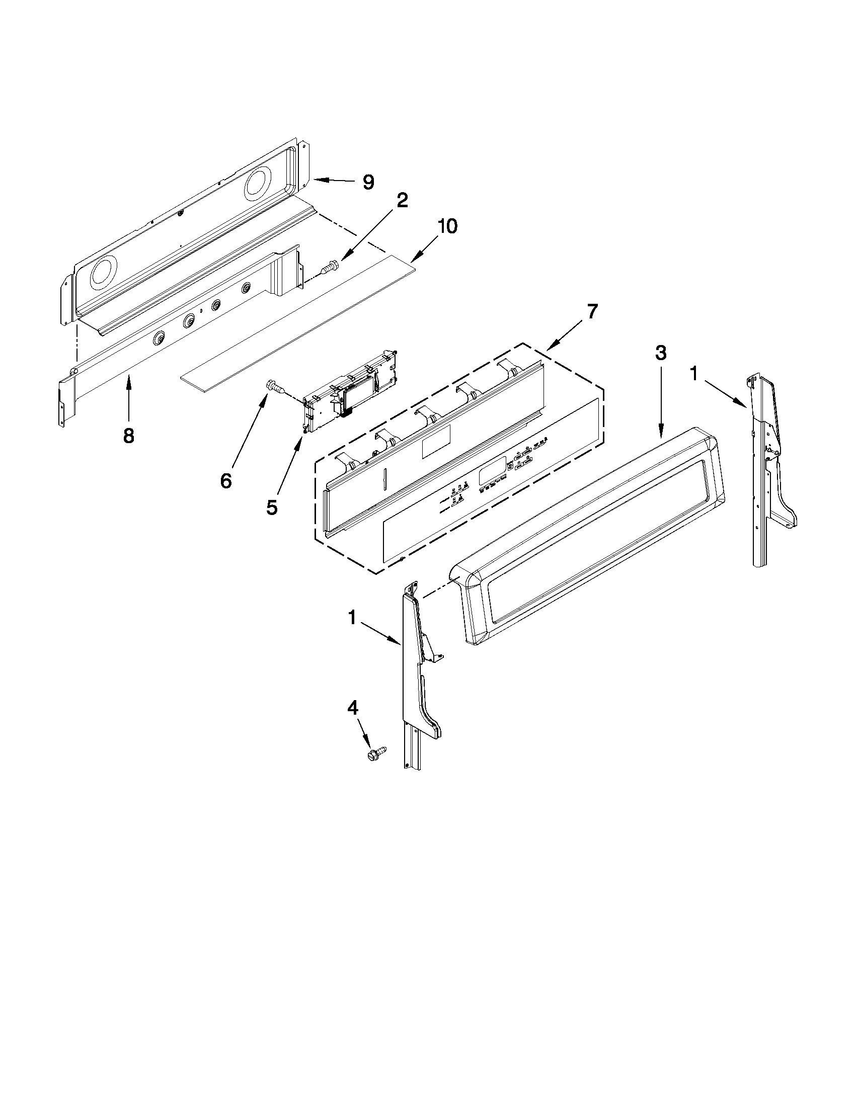 Maytag MGT8655XW00 control panel parts diagram