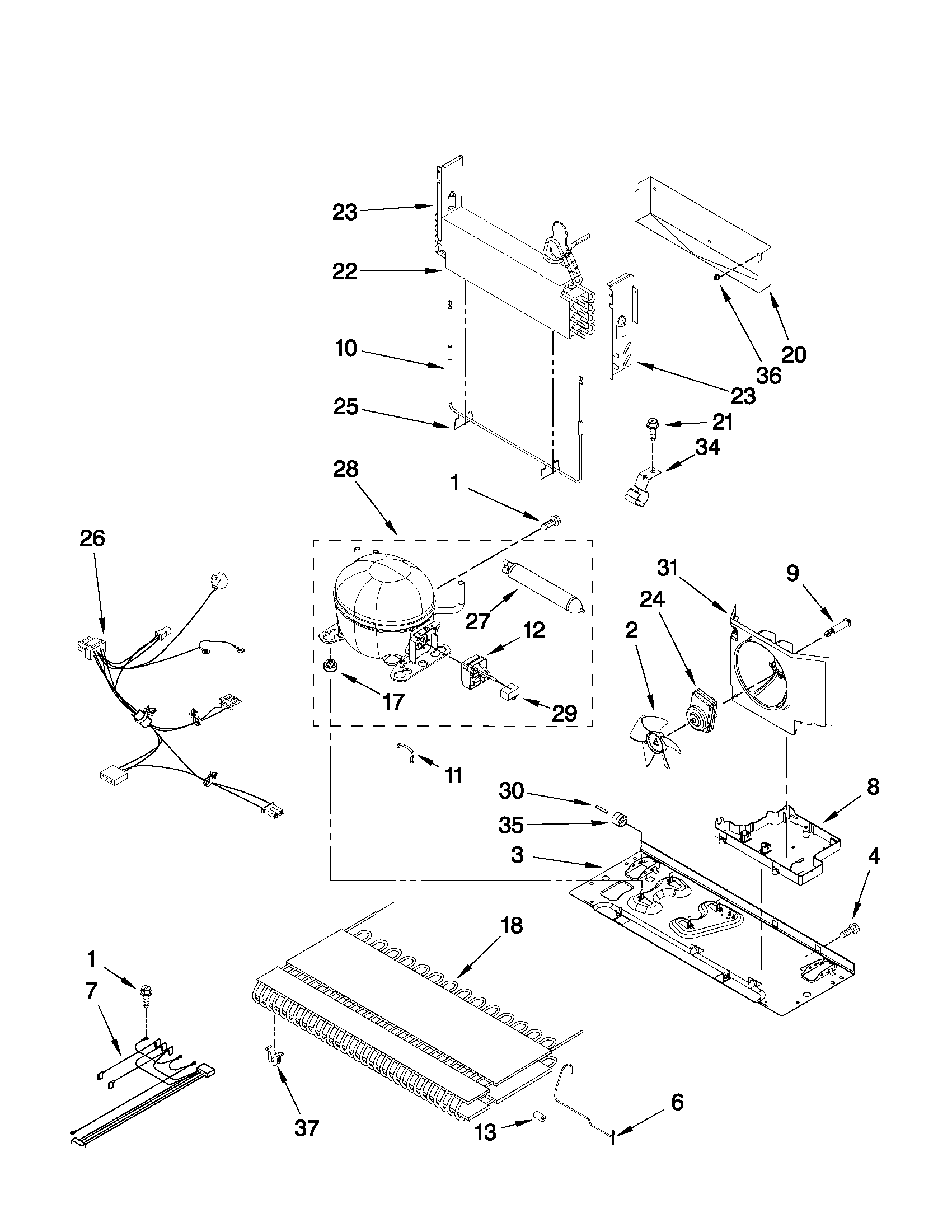 Amana ABB2224WEW2 unit parts diagram