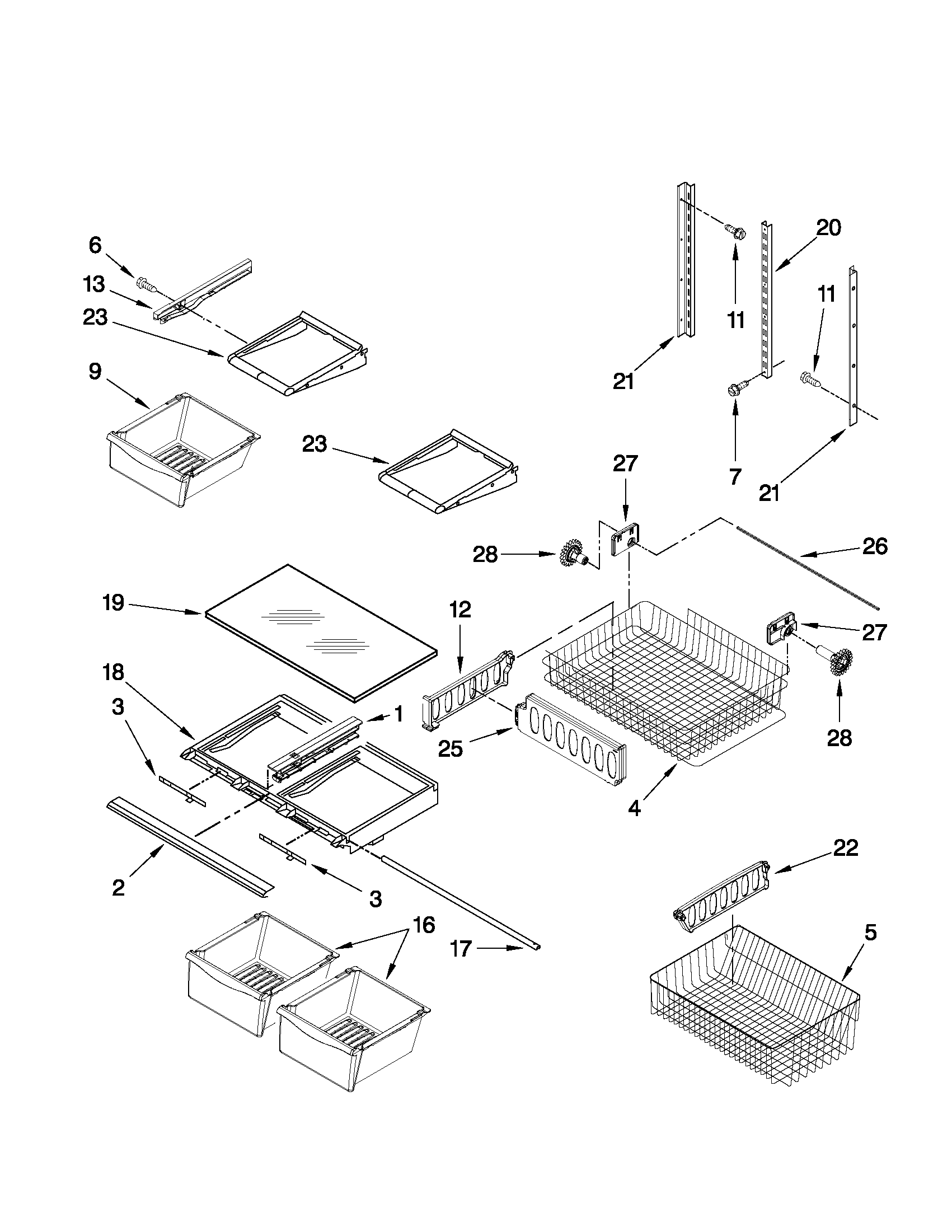 Amana ABB2224WEW2 shelf parts diagram