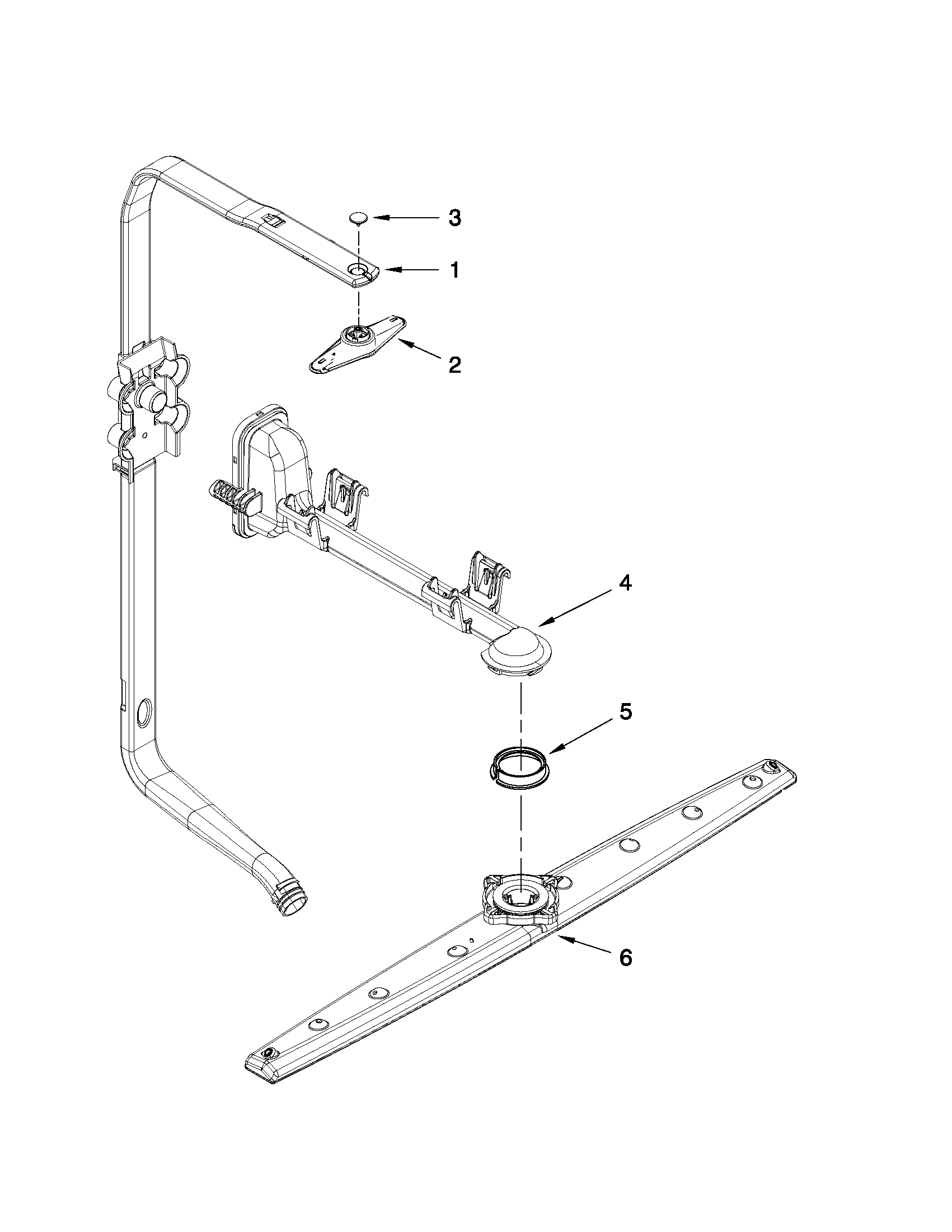Whirlpool WDF530PSYW0 upper wash and rinse parts diagram