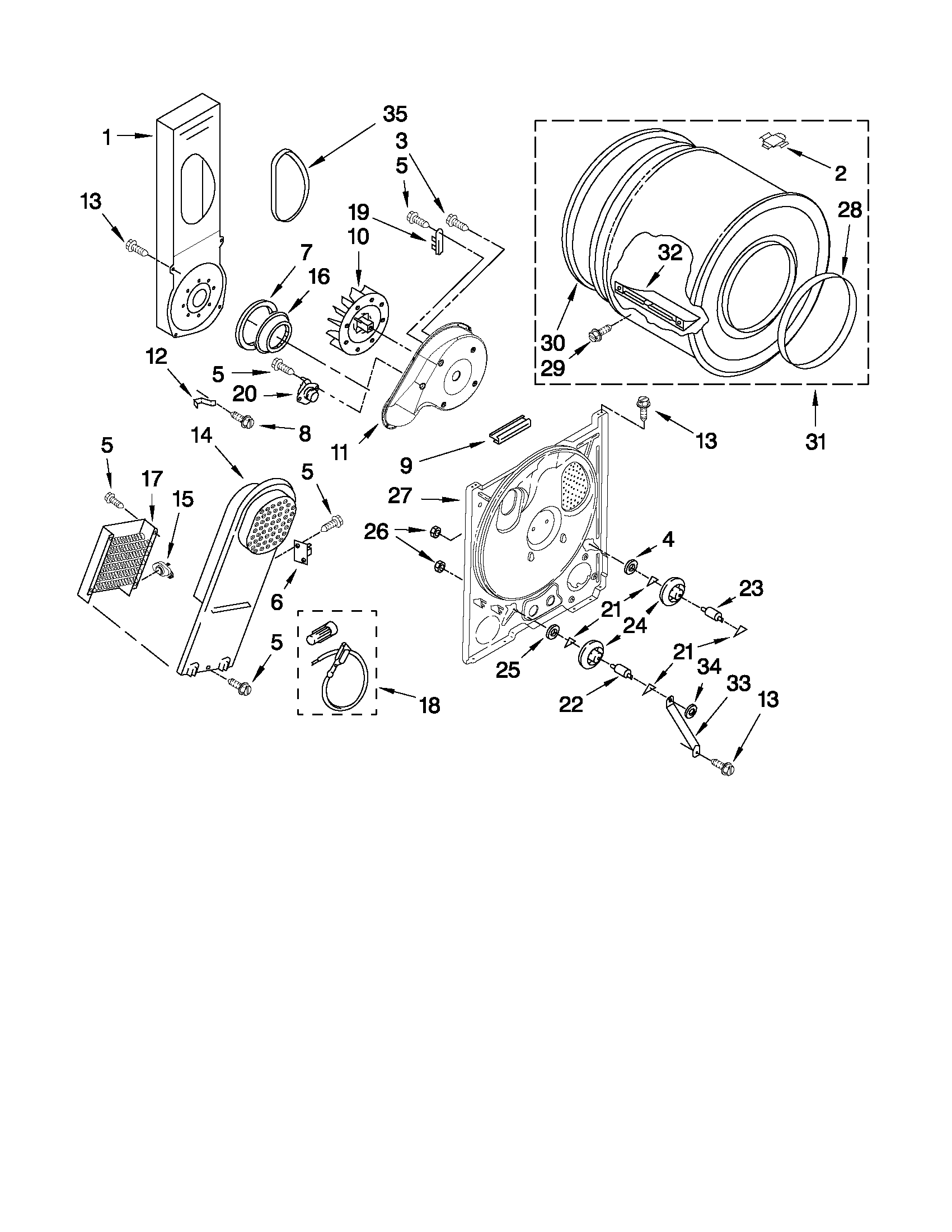 Whirlpool WED4890XQ1 bulkhead parts diagram