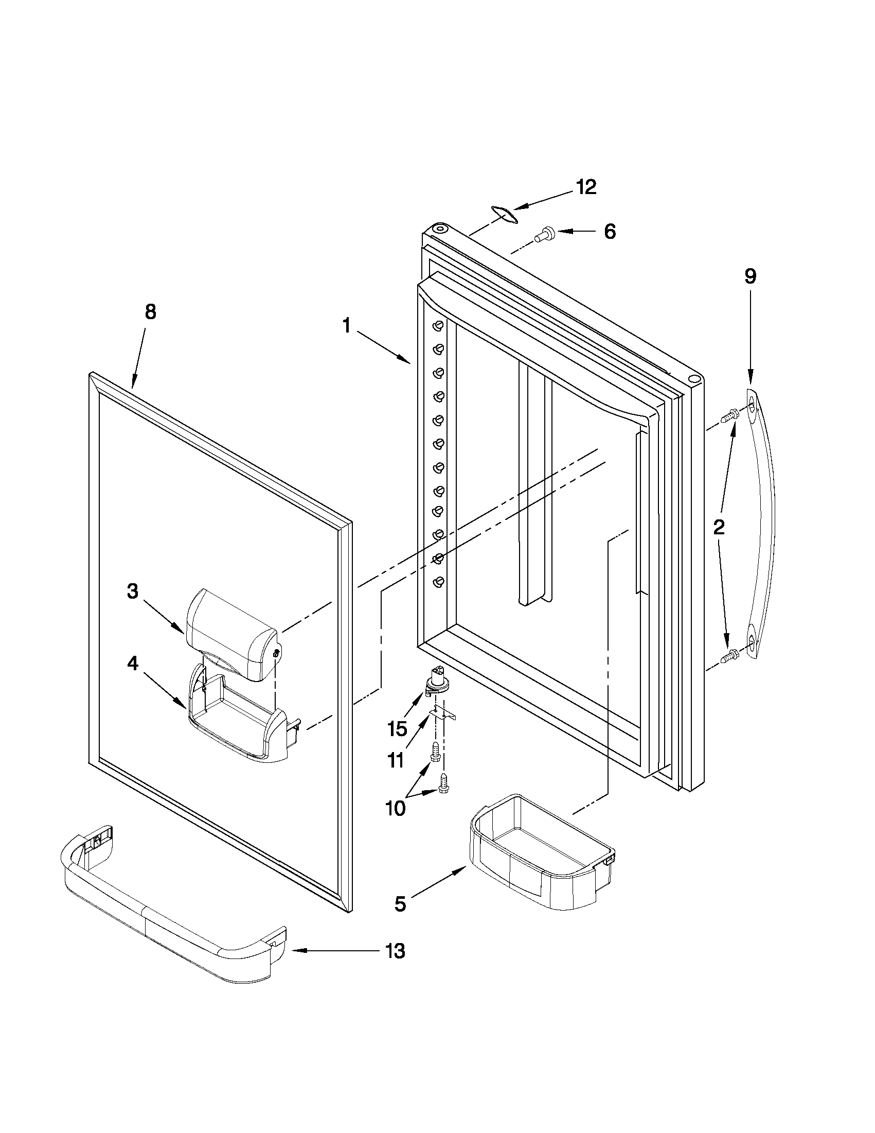 Whirlpool GB2FHDXWQ04 refrigerator door parts diagram