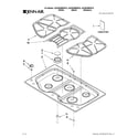 Jenn-Air JGC8536BDS10 cooktop, burner and grate parts diagram
