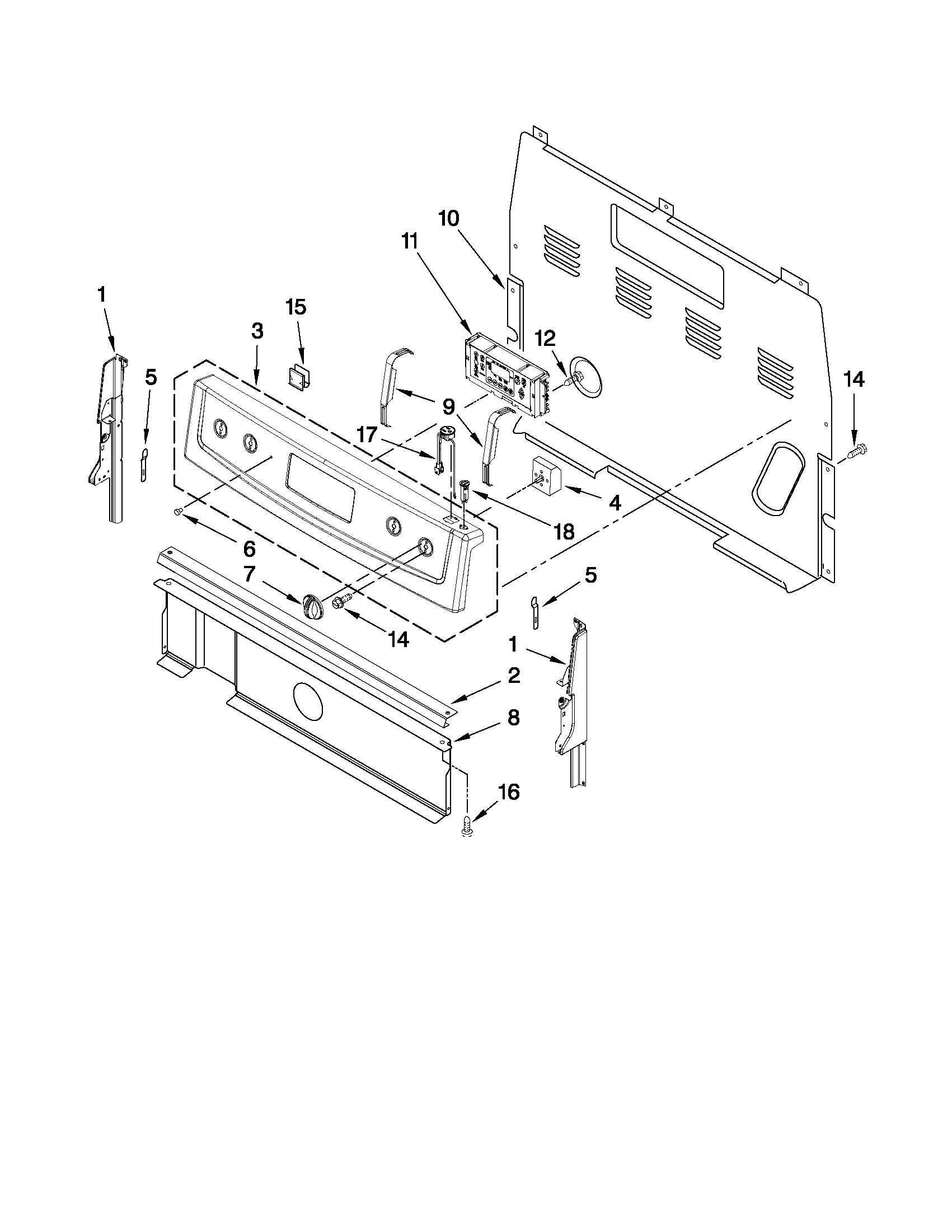 Maytag YMER7660WB0 control panel parts diagram