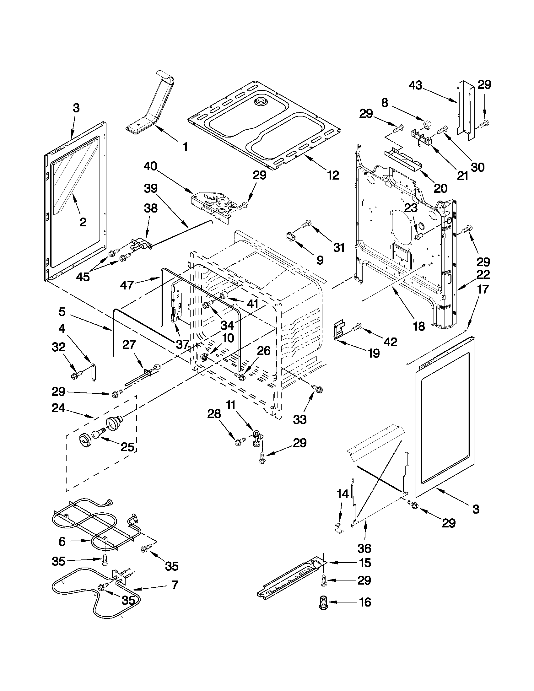 Maytag YMER7660WB0 chassis parts diagram