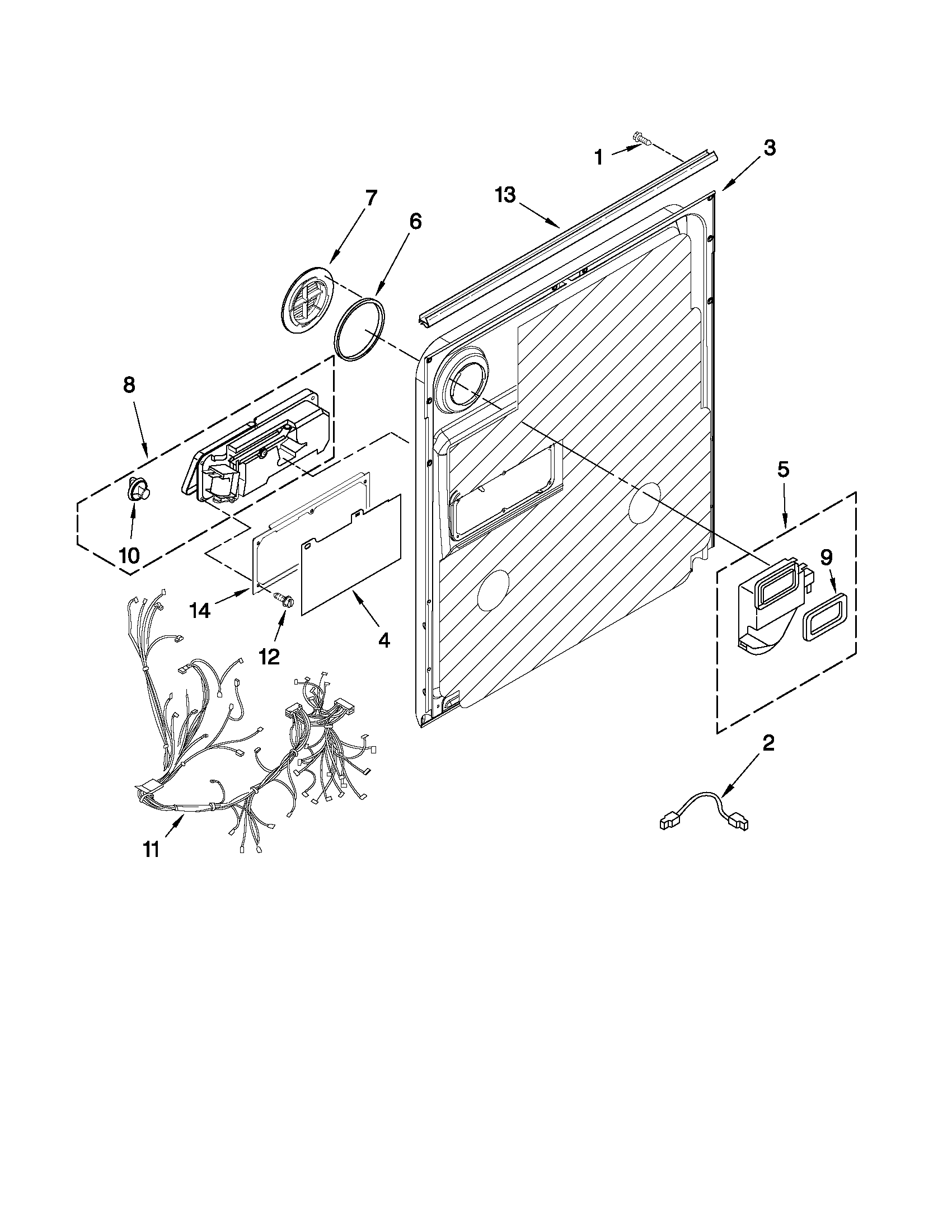 Maytag MDB6769AWQ1 inner door parts diagram