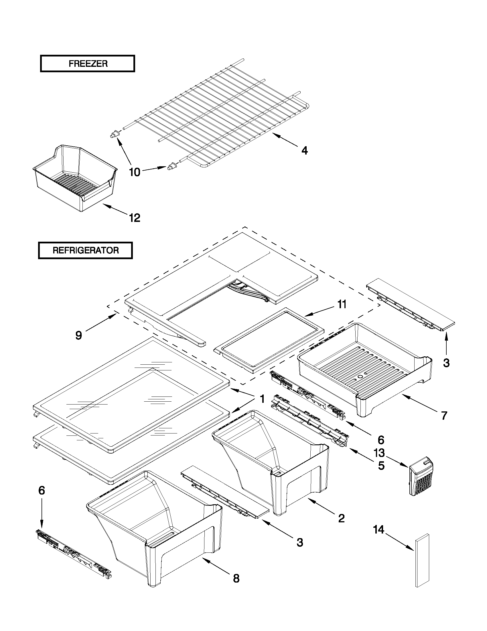 Maytag M9BXXGMYB00 shelf parts diagram