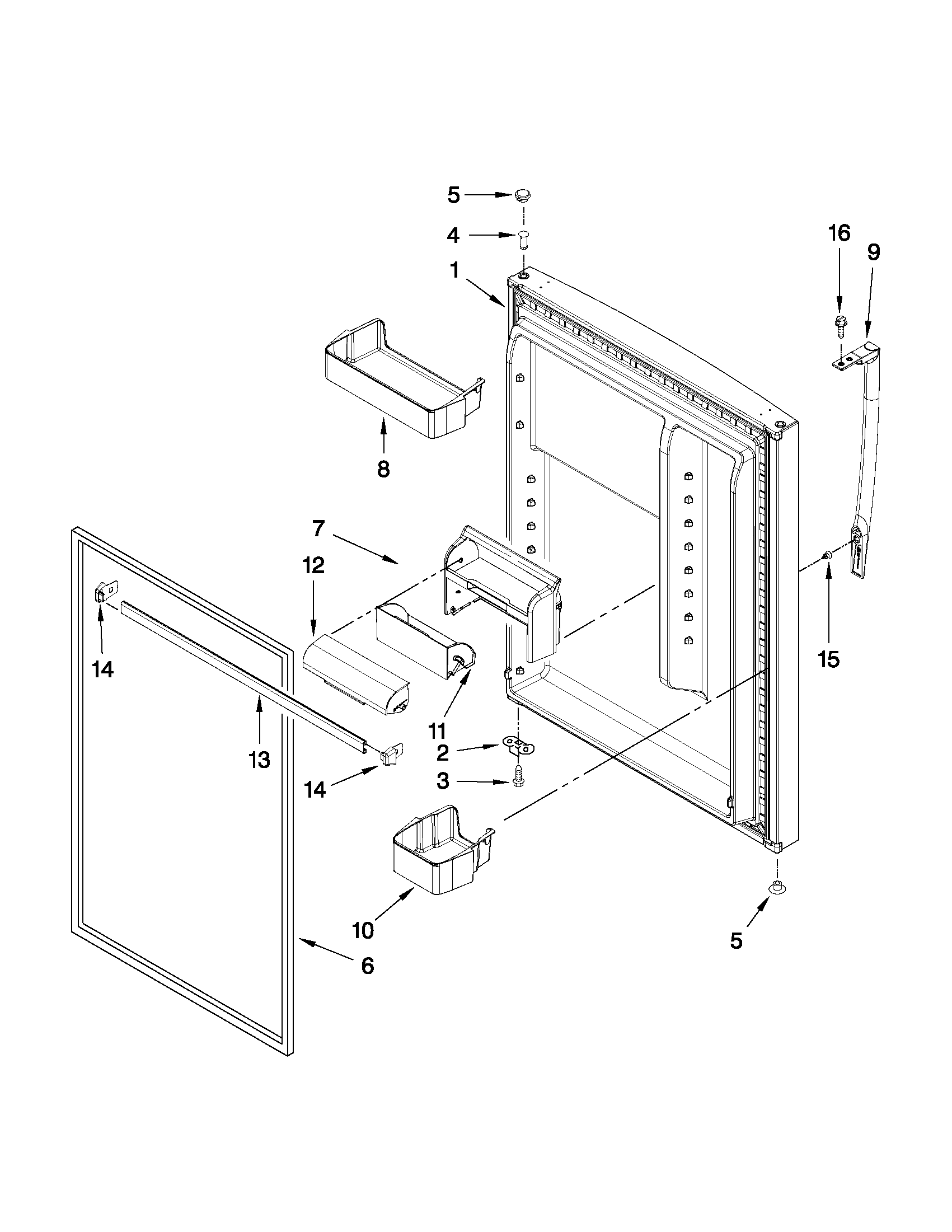 Maytag M9BXXGMYB00 refrigerator door parts diagram