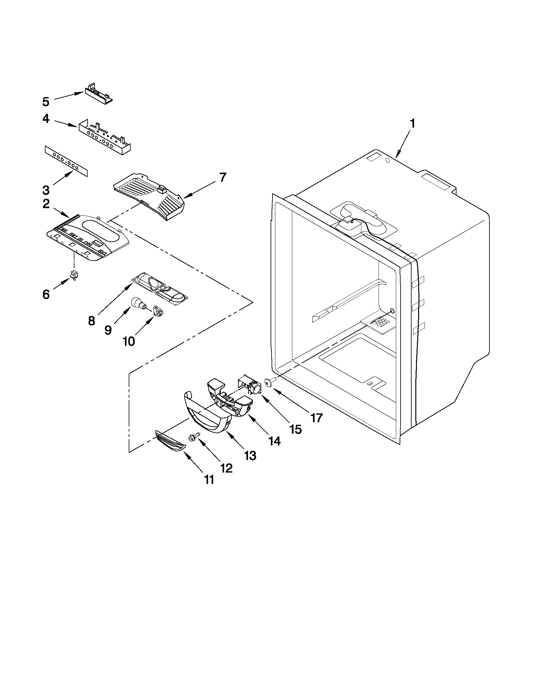 Maytag MBF2258XEB3 refrigerator liner parts diagram