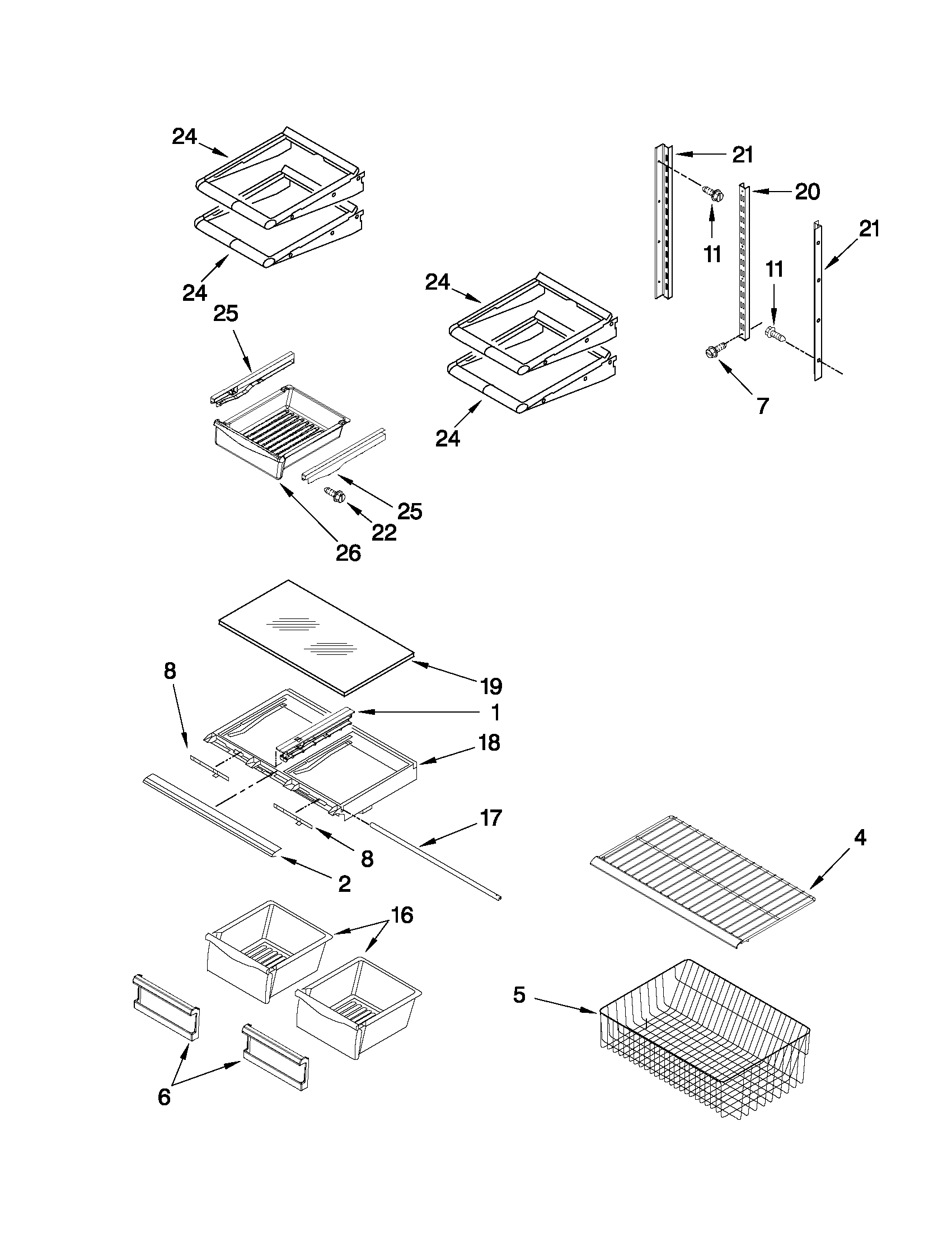 Maytag MBF1953YEW2 shelf parts diagram