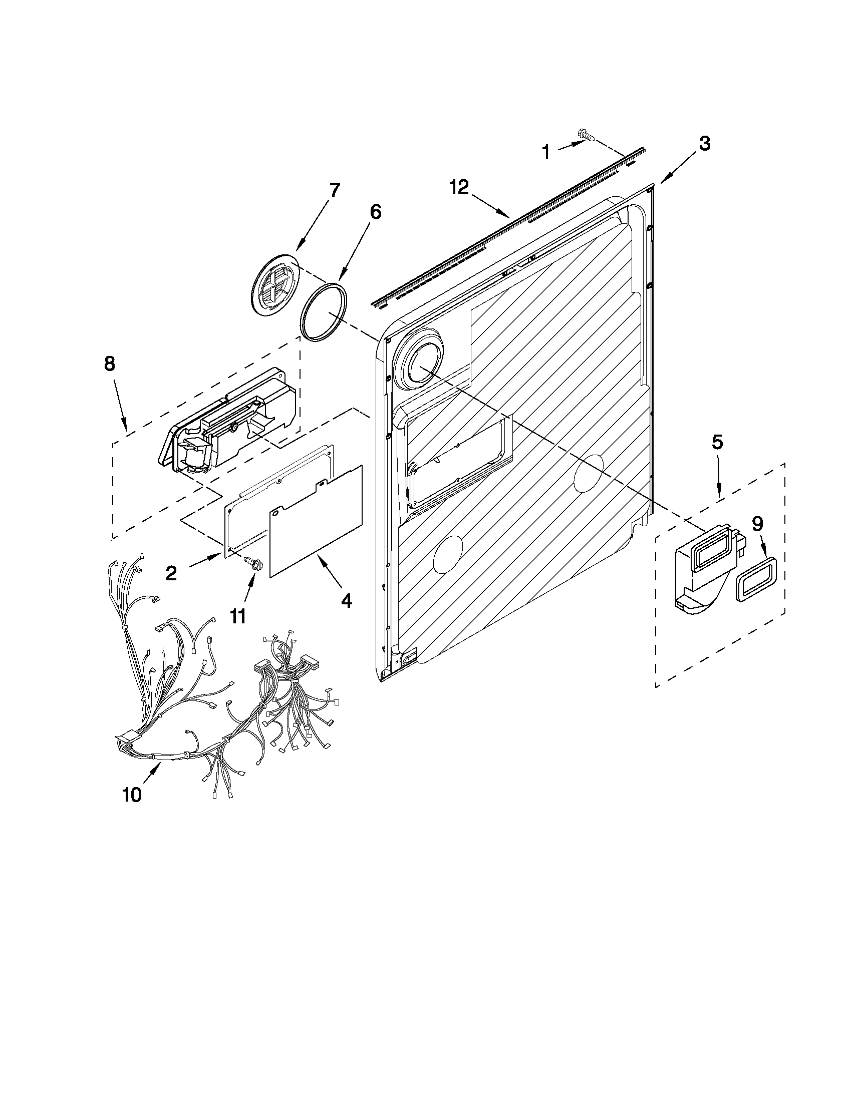 Maytag MDB6769PAB1 inner door parts diagram