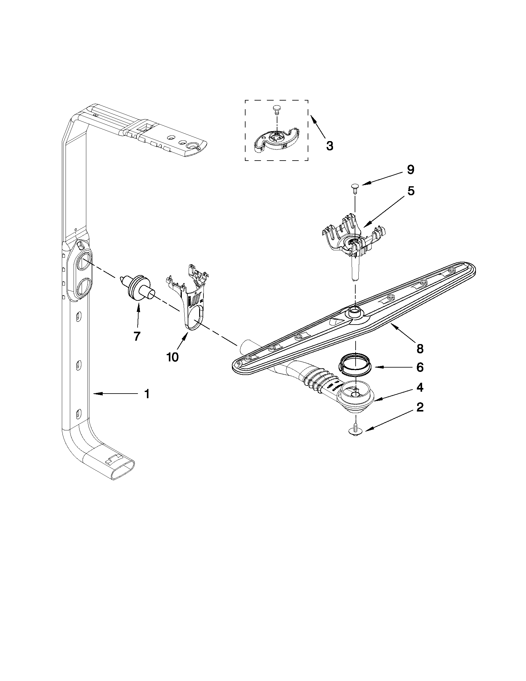Maytag MDB6769PAB1 upper wash and rinse parts diagram