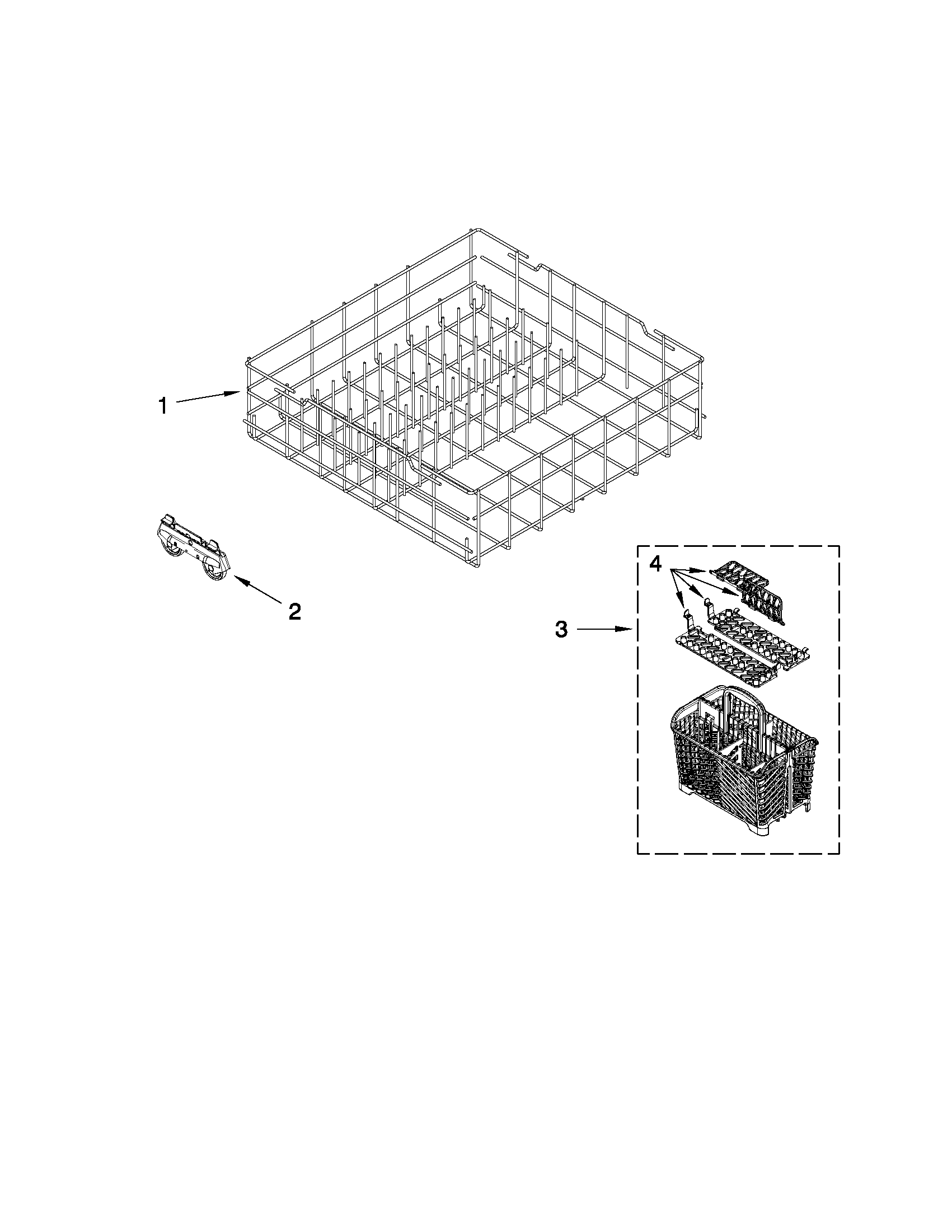 Maytag MDB6769PAB1 lower rack parts diagram