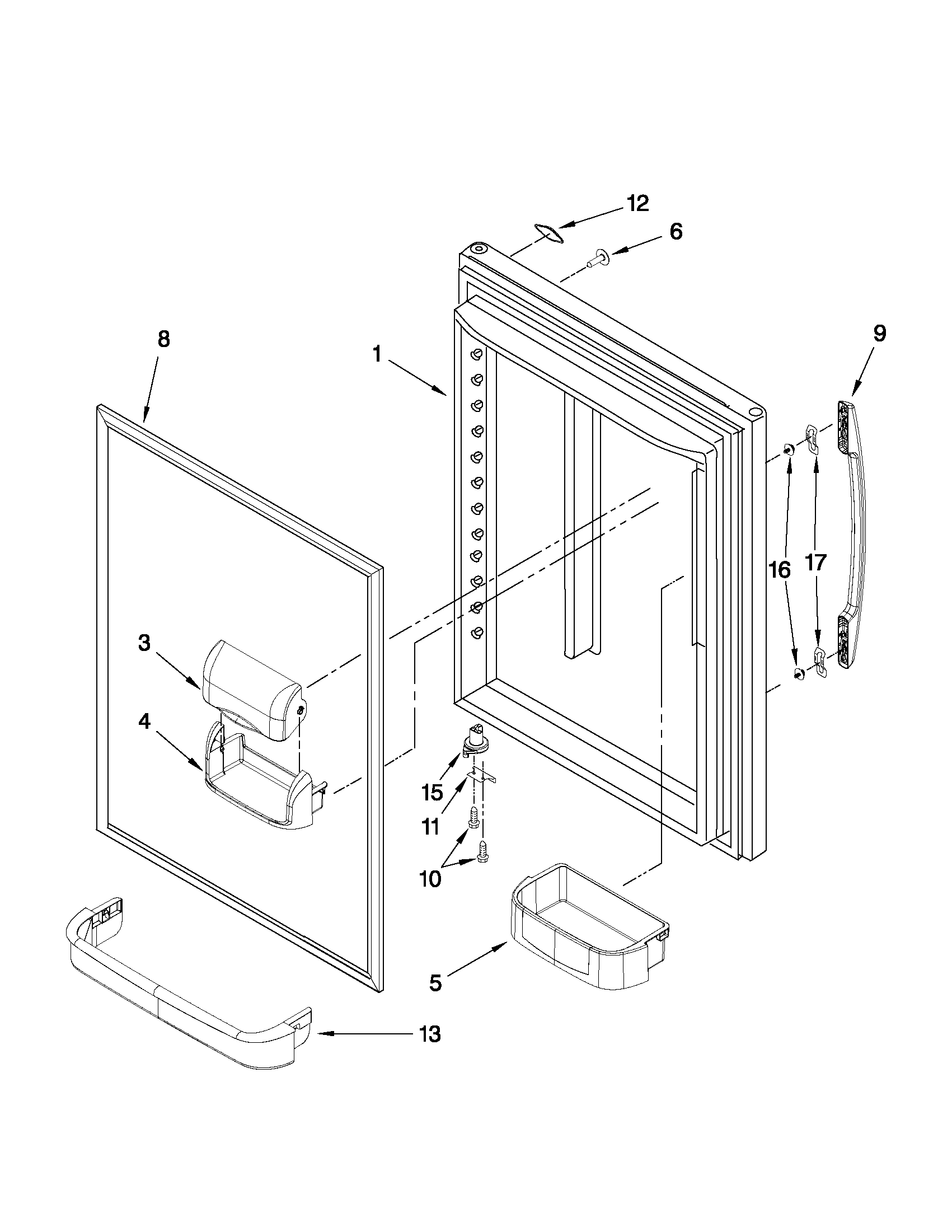 Maytag MBF2258XEB4 refrigerator door parts diagram