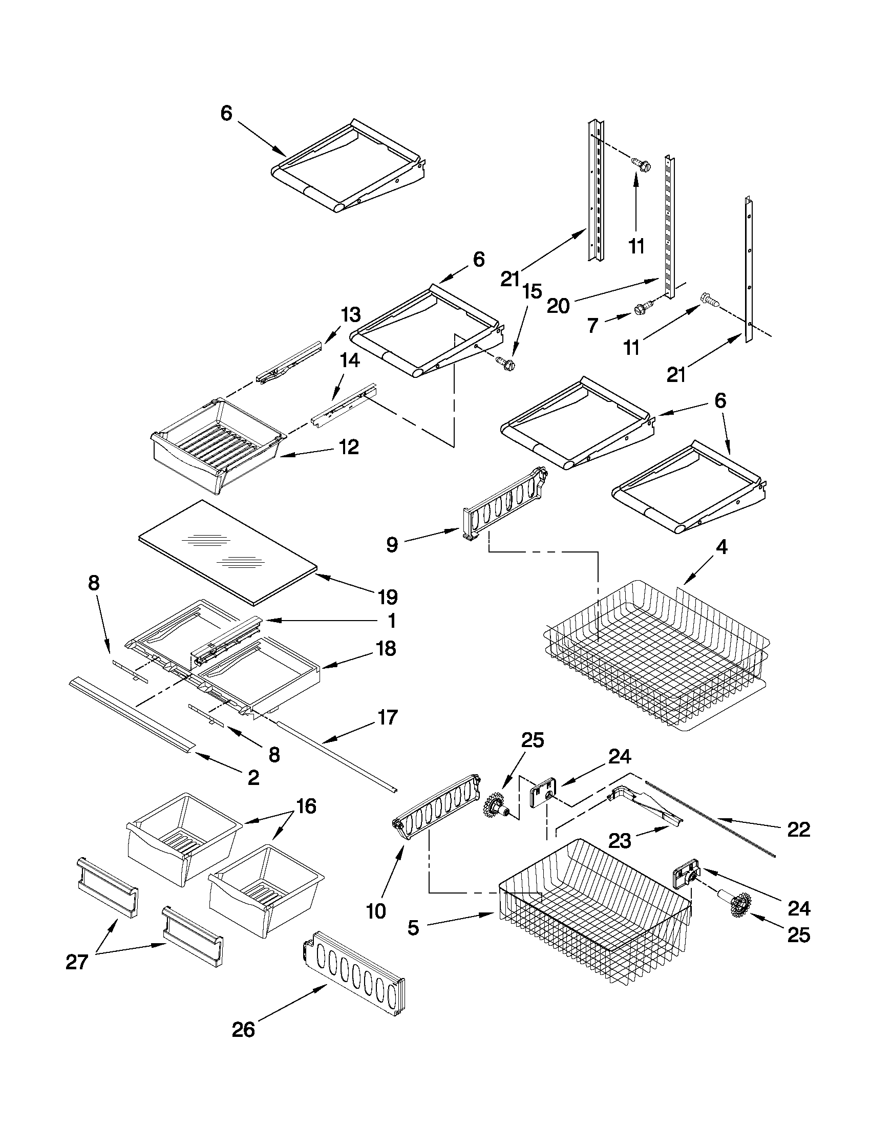 Maytag MBF2258XEB4 shelf parts diagram