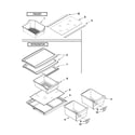 Whirlpool W8RXNGMWB00 shelf parts diagram