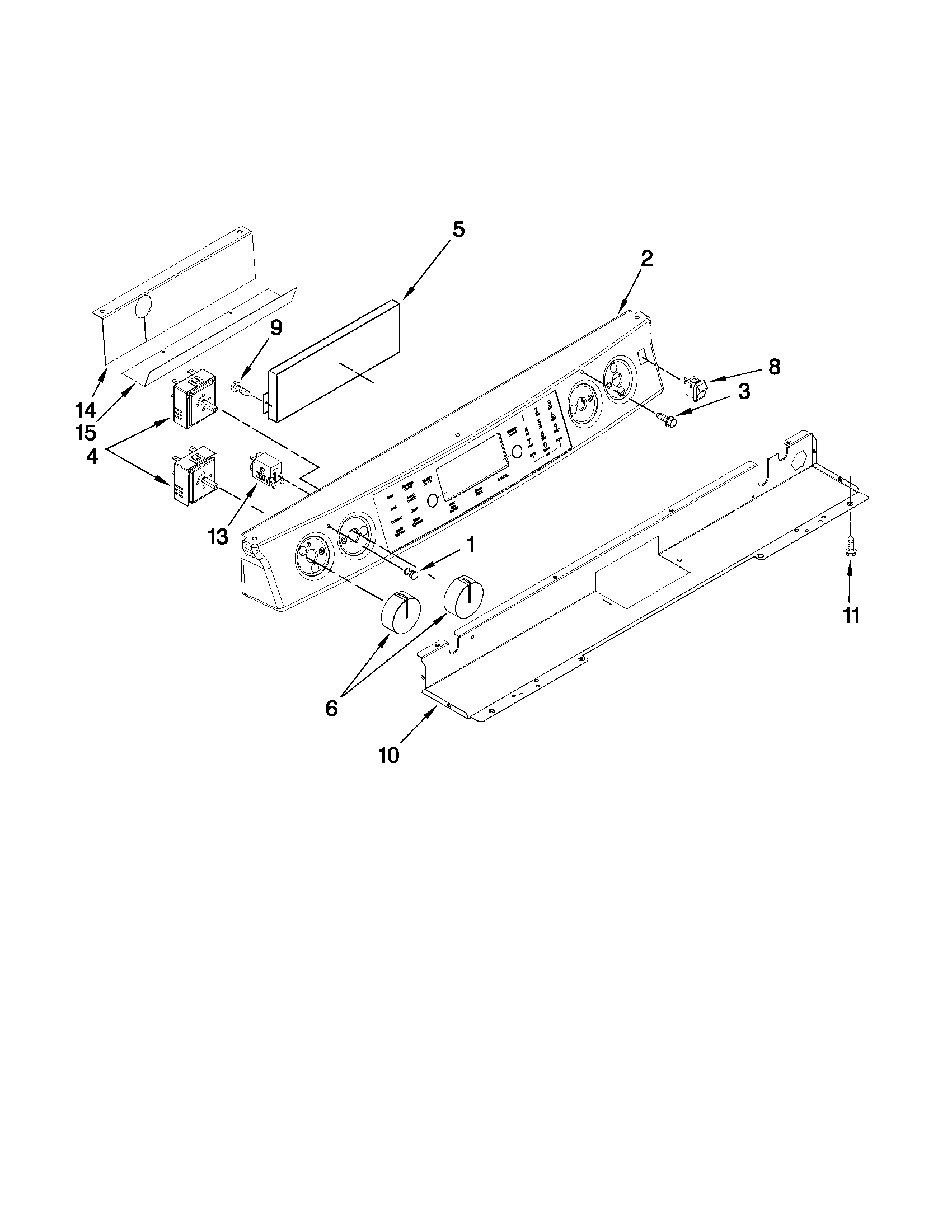 Jenn-Air JES8850CAF00 control panel parts diagram