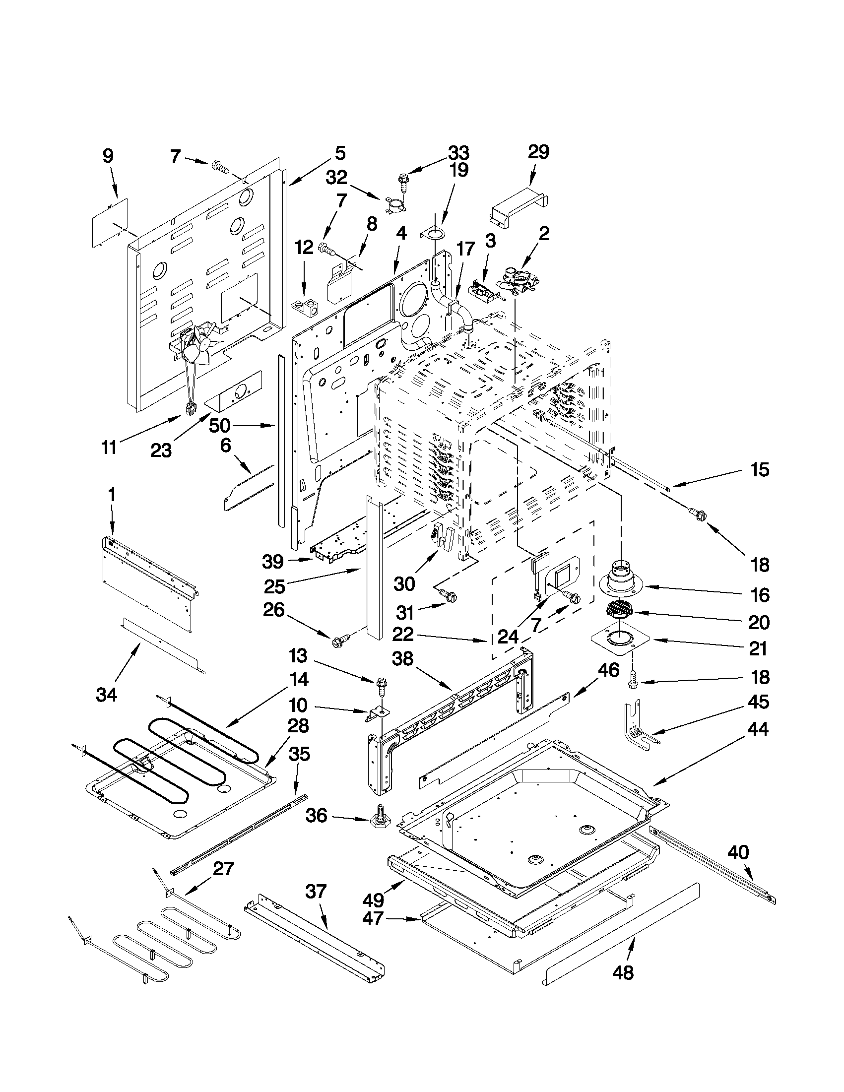 Jenn-Air JES8850CAF00 chassis parts diagram