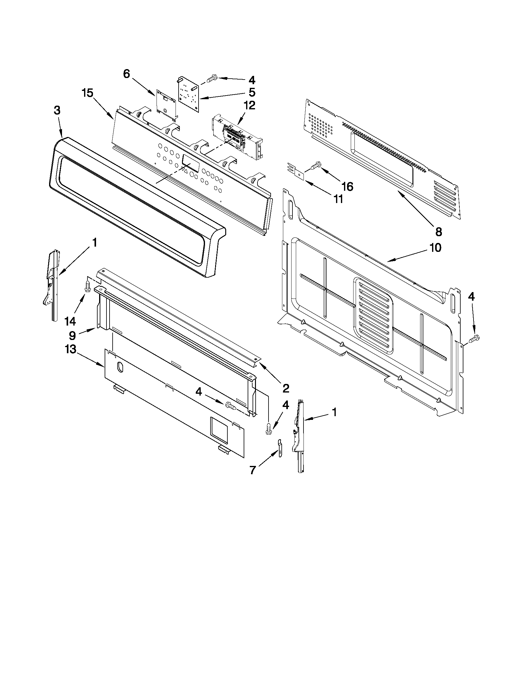 Whirlpool GFG471LVS1 control panel parts diagram