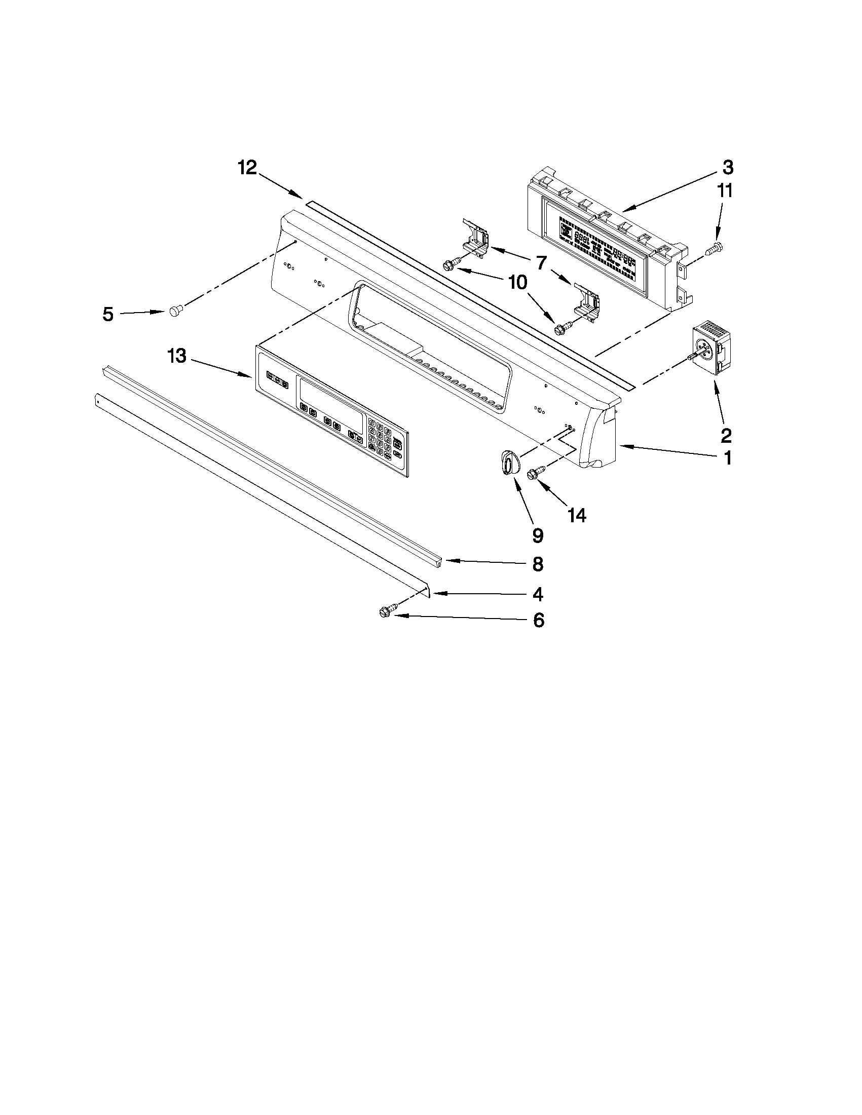KitchenAid YKERS807SS04 control panel parts diagram