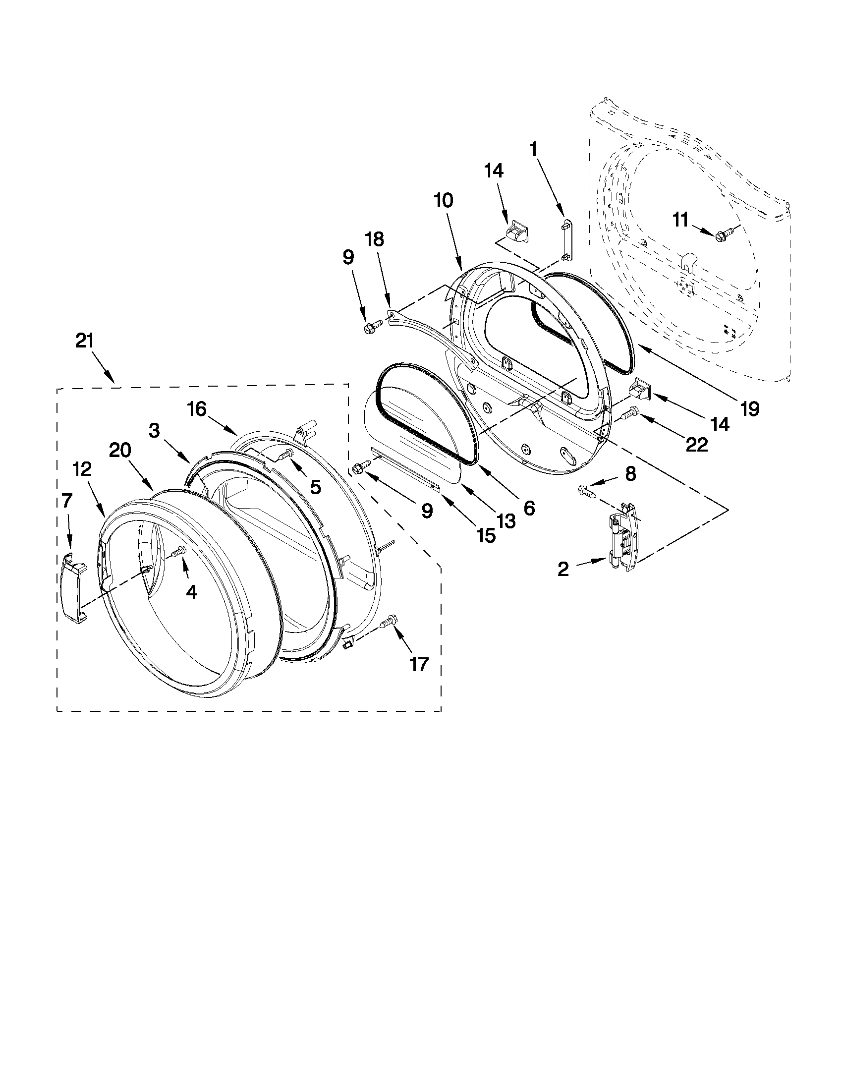 Whirlpool 3LCGD9100WQ2 door parts diagram