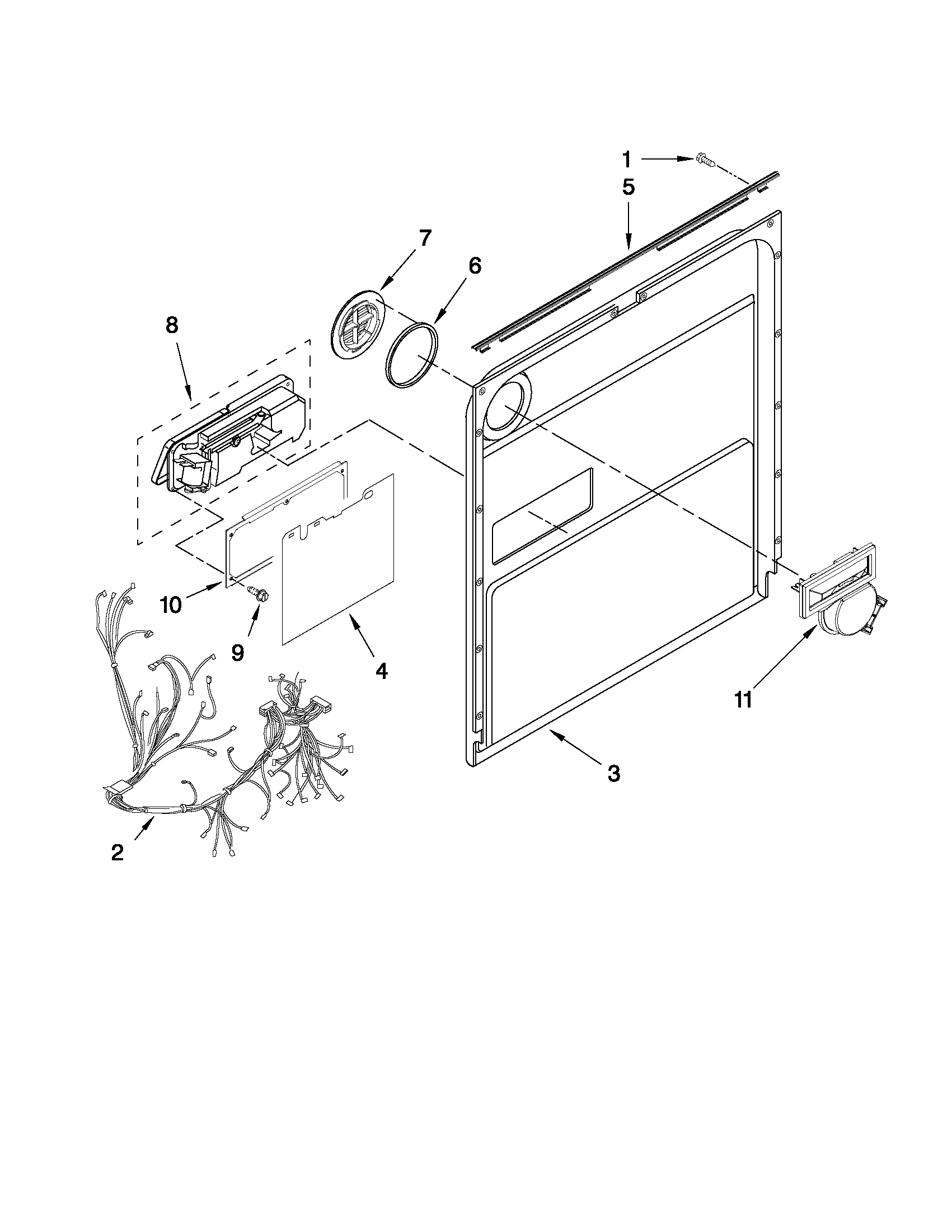 Maytag MDB4709PAW1 inner door parts diagram