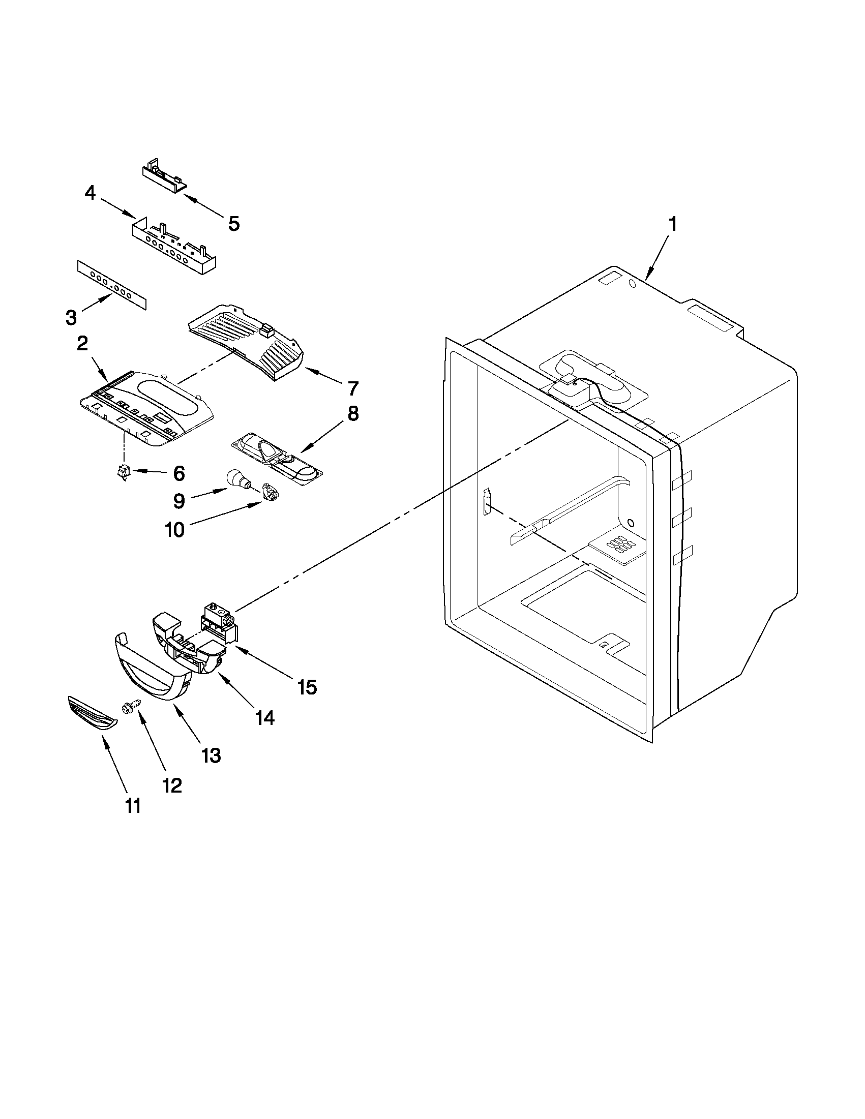 Maytag MBR1953YES3 refrigerator liner parts diagram
