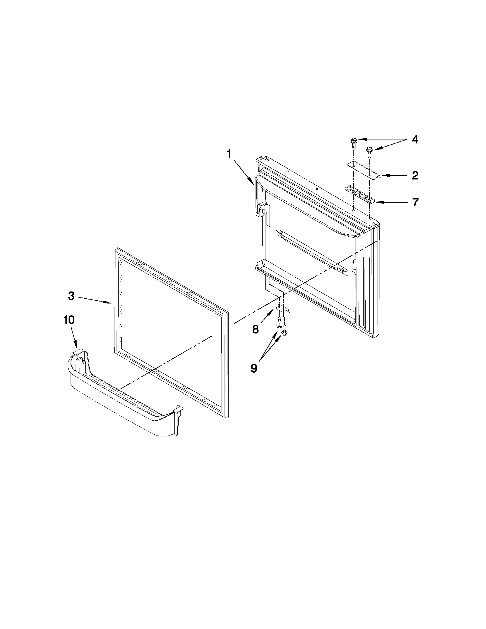 Maytag MBR1953YES3 freezer door parts diagram