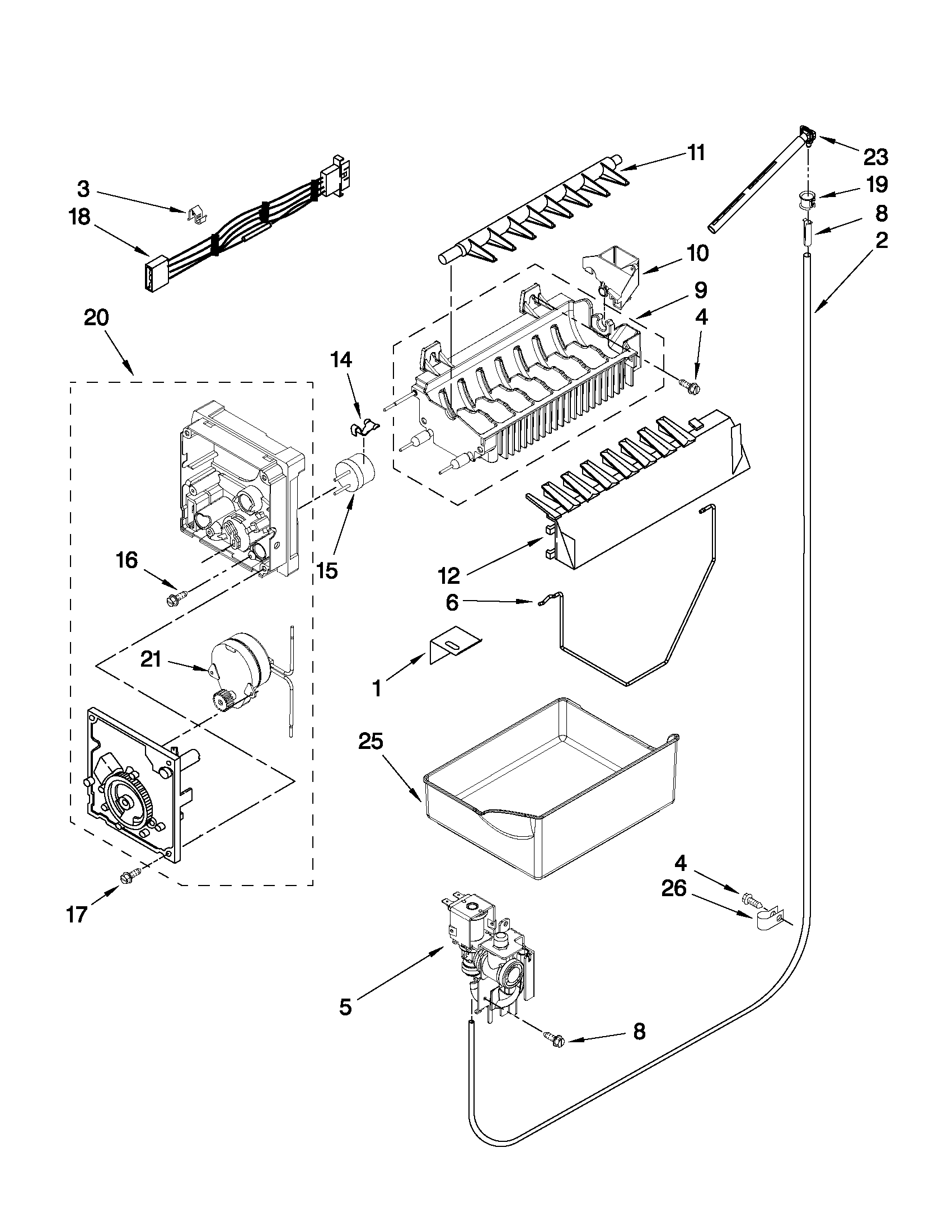 Maytag MBR1953YES3 icemaker parts diagram