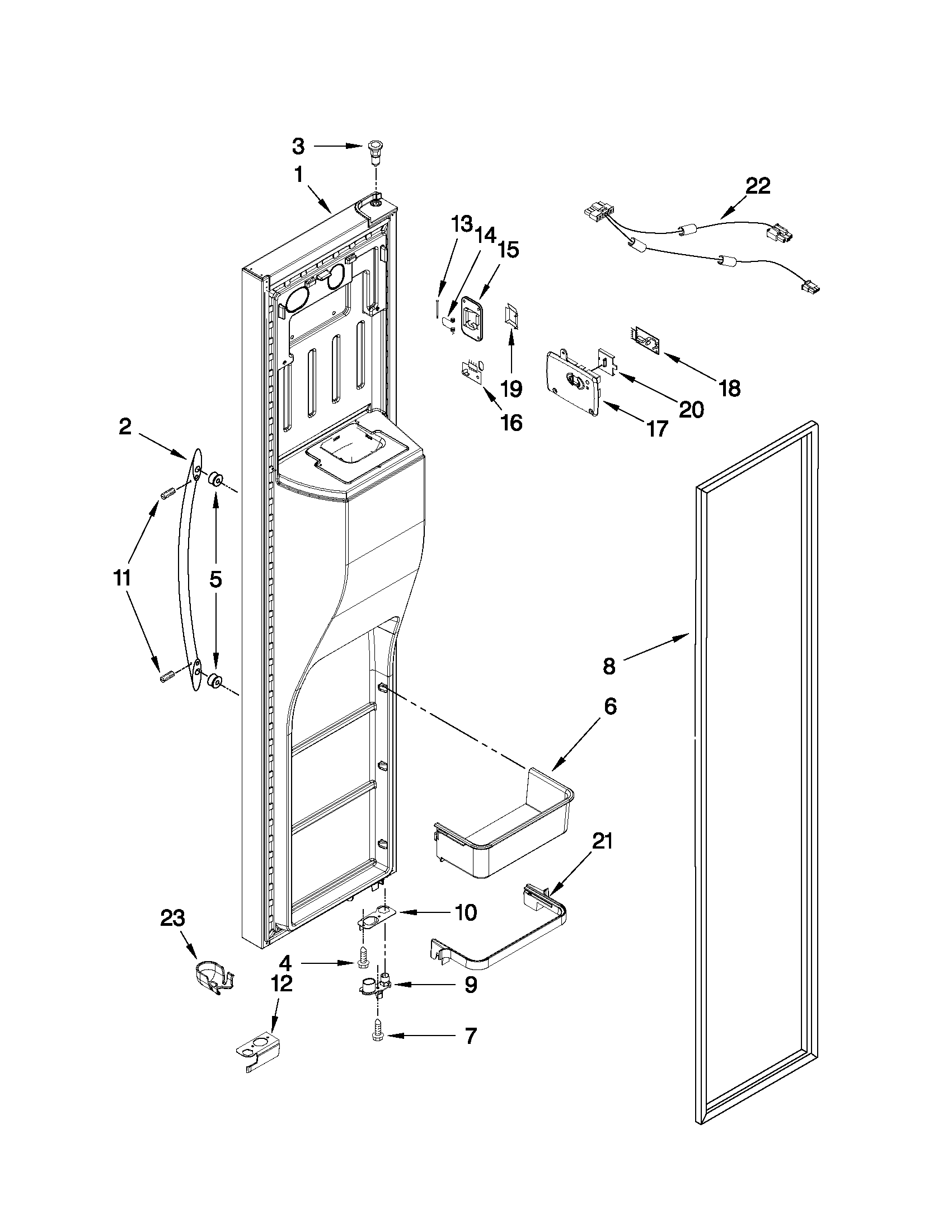 KitchenAid KSF26C6XYY03 freezer door parts diagram
