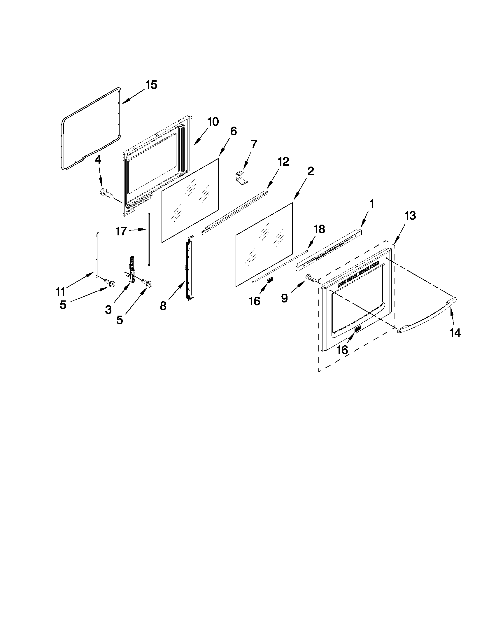 KitchenAid KERS303BBL0 door parts diagram