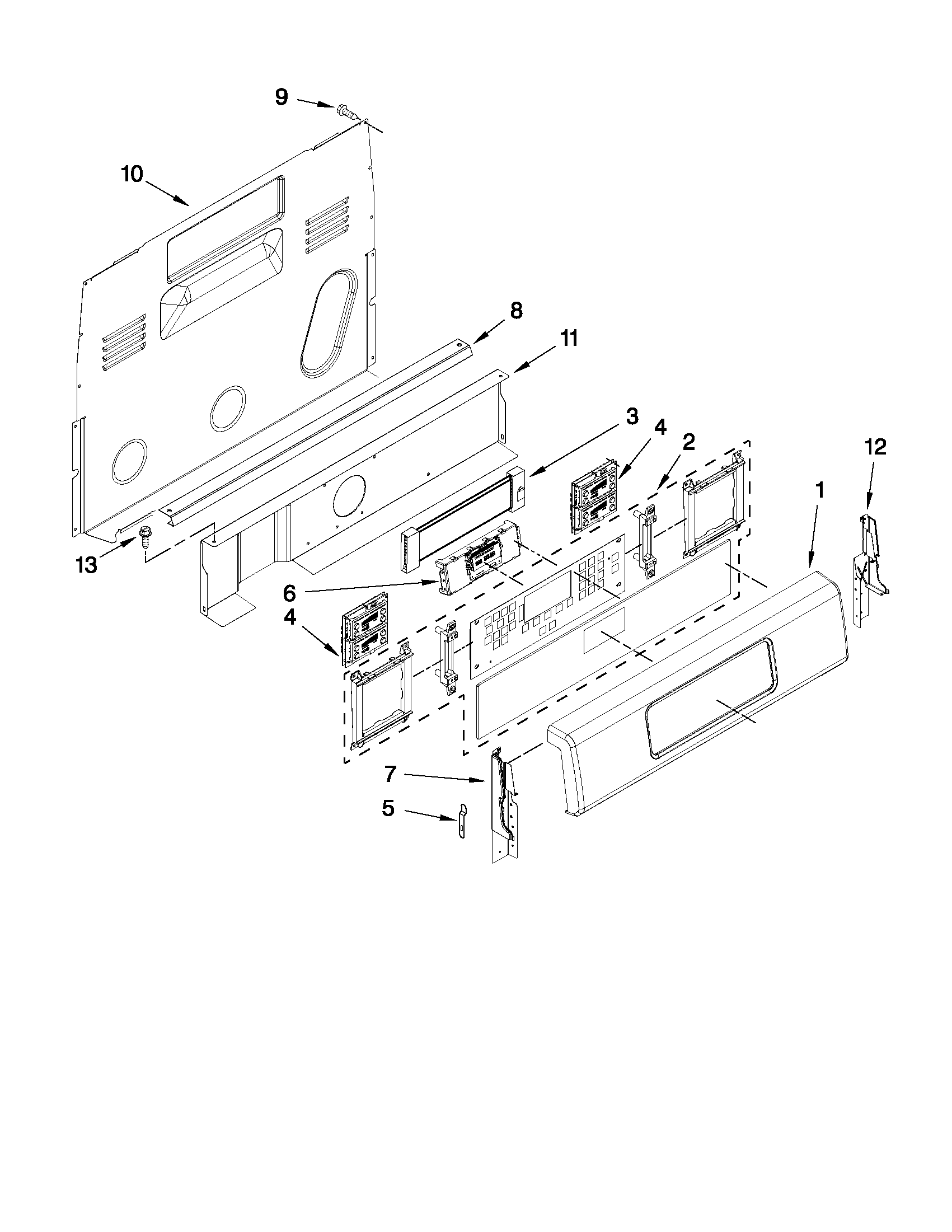 KitchenAid KERS306BSS0 control panel parts diagram