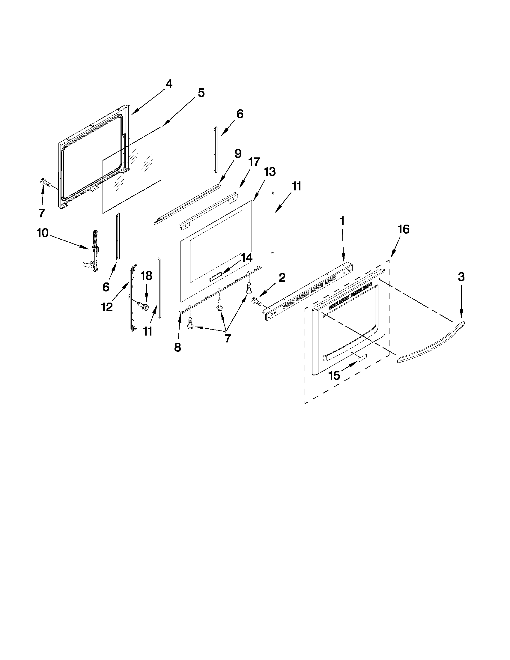 KitchenAid KGRS303BBL0 door parts diagram