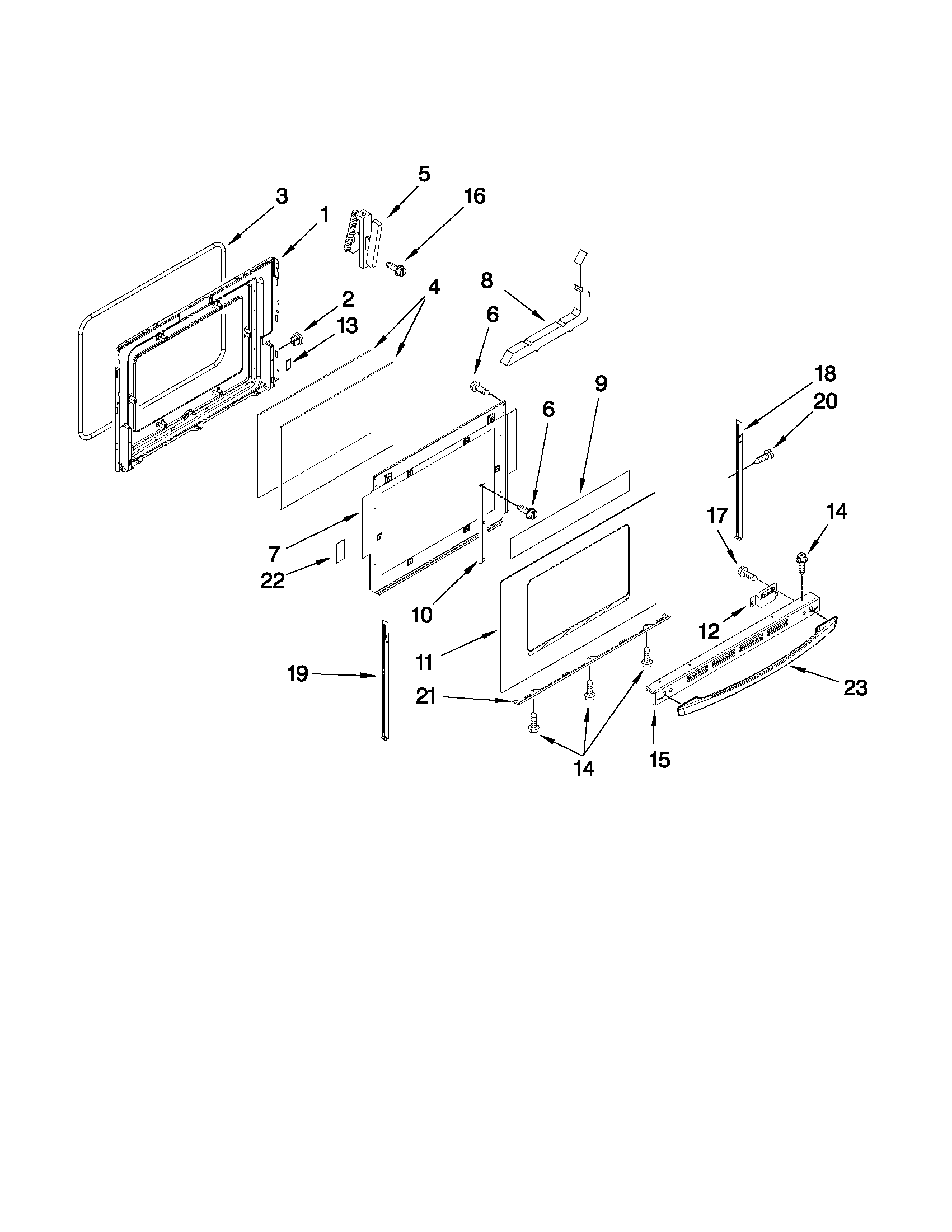 Maytag MERB750BAB10 door parts diagram