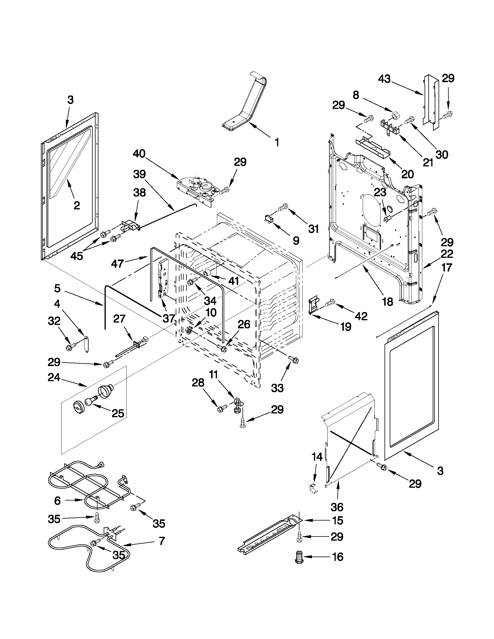 Maytag YMER7651WW0 chassis parts diagram