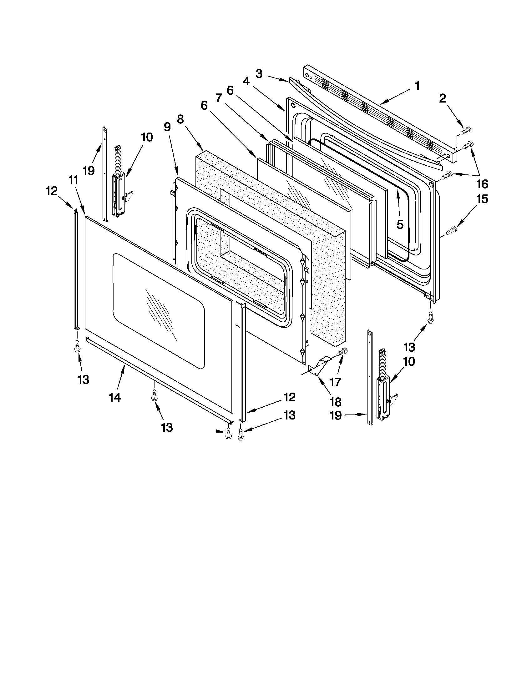Maytag YMER7651WW0 door parts diagram