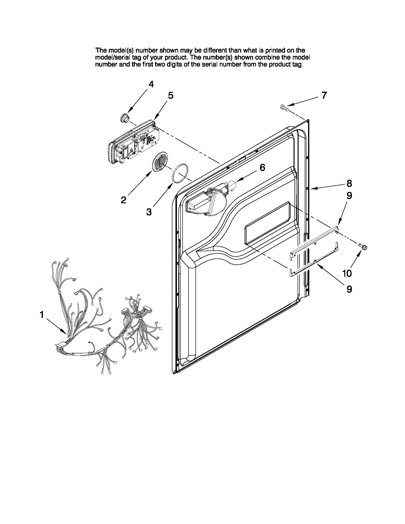 Amana ADB2500AWQ3 inner door parts diagram