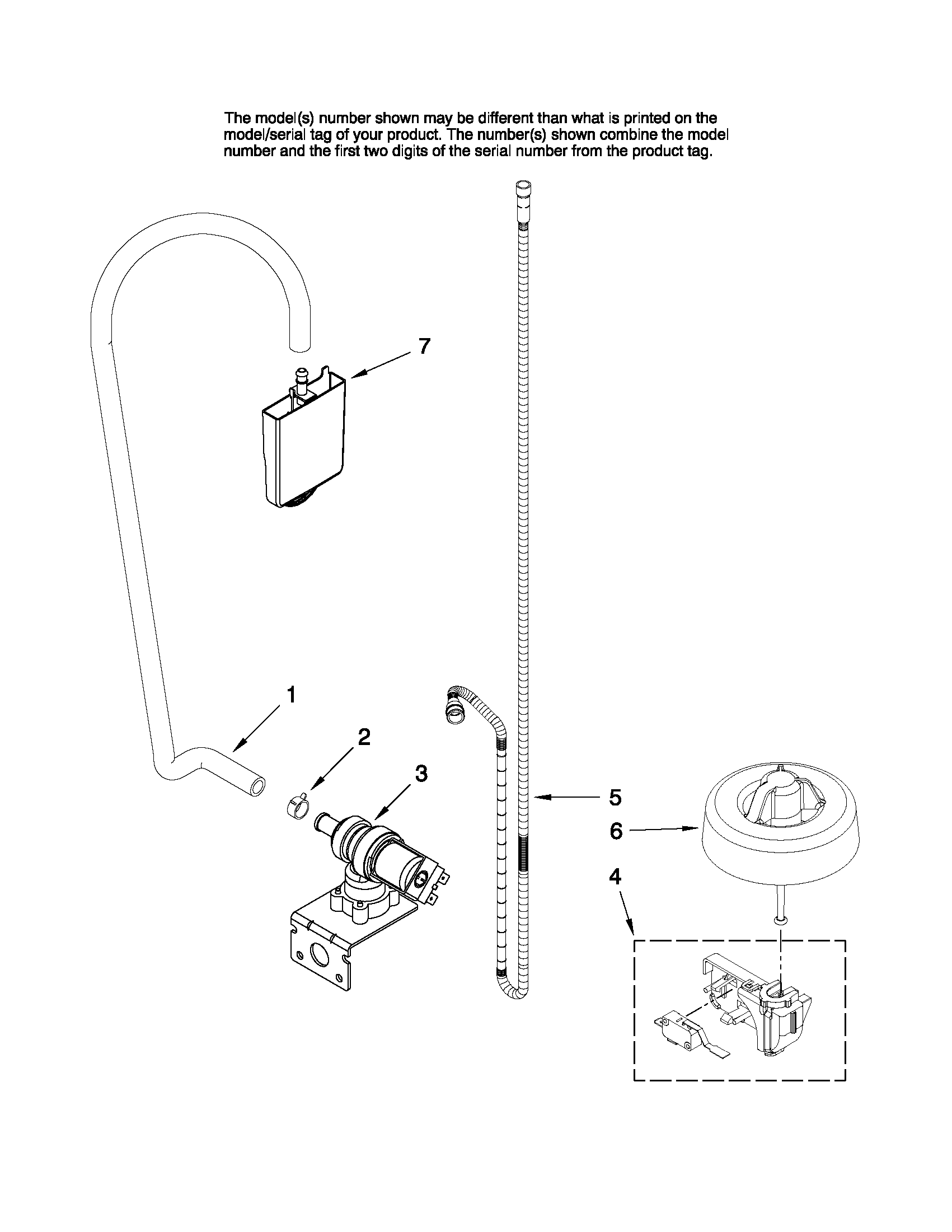 Amana ADB2500AWQ3 fill and overfill parts diagram