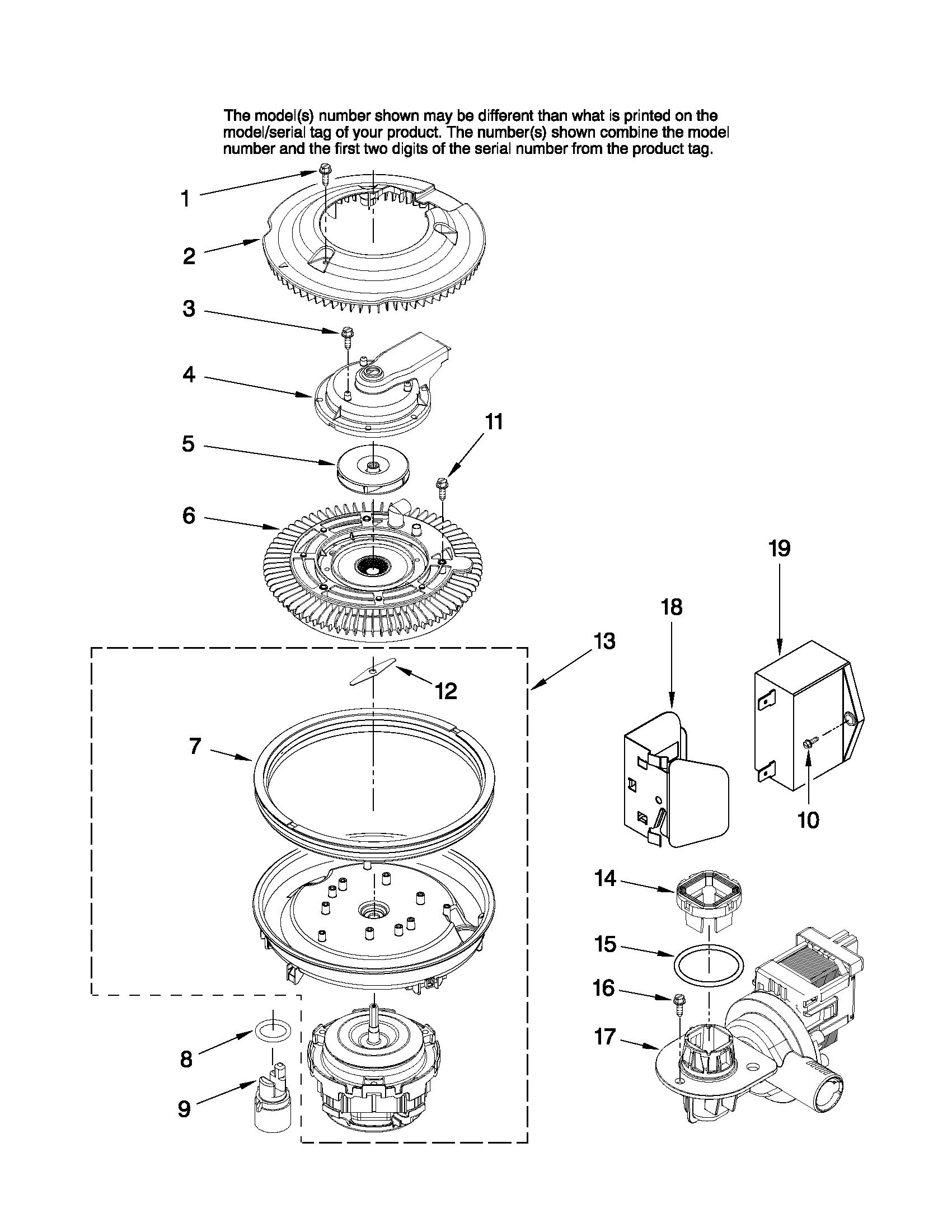 Amana ADB2500AWQ3 pump and motor parts diagram