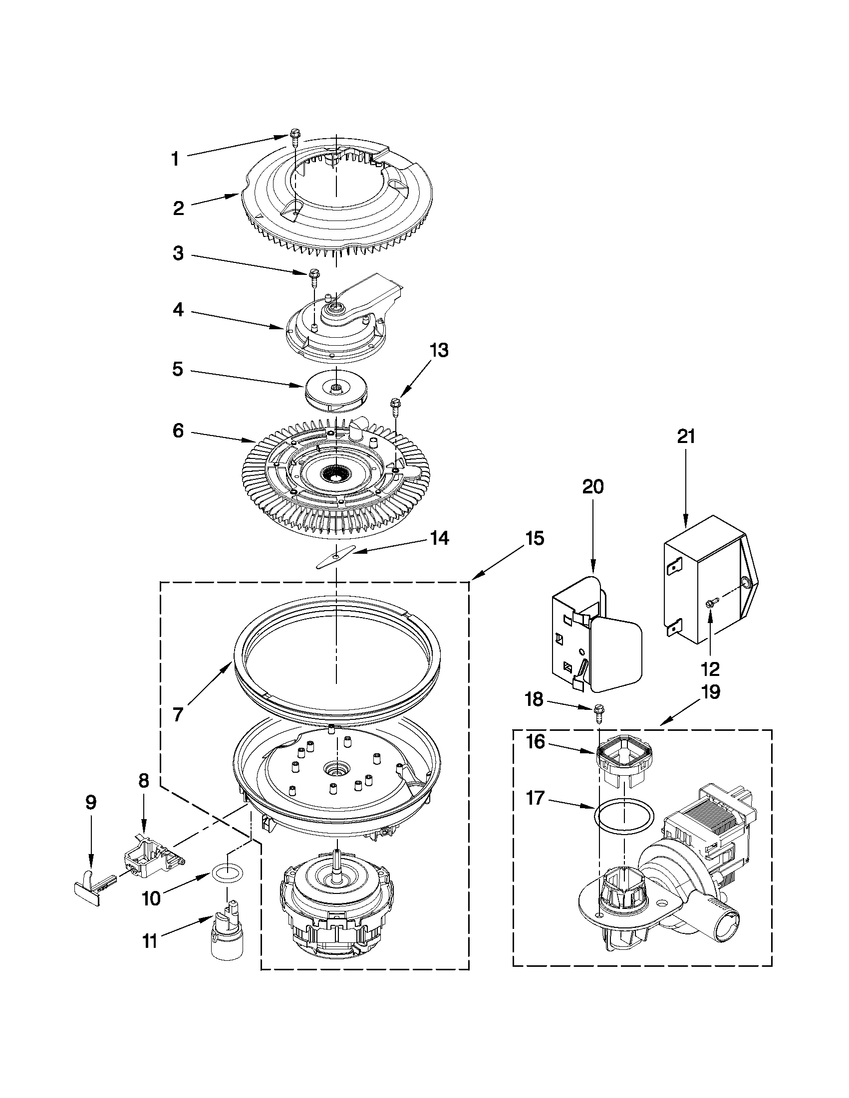 Maytag MDB7851AWB2 pump and motor parts diagram