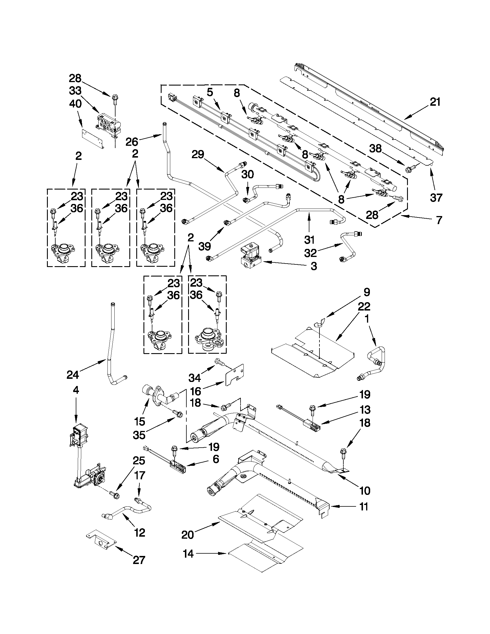 Maytag MGT8775XS00 manifold parts diagram