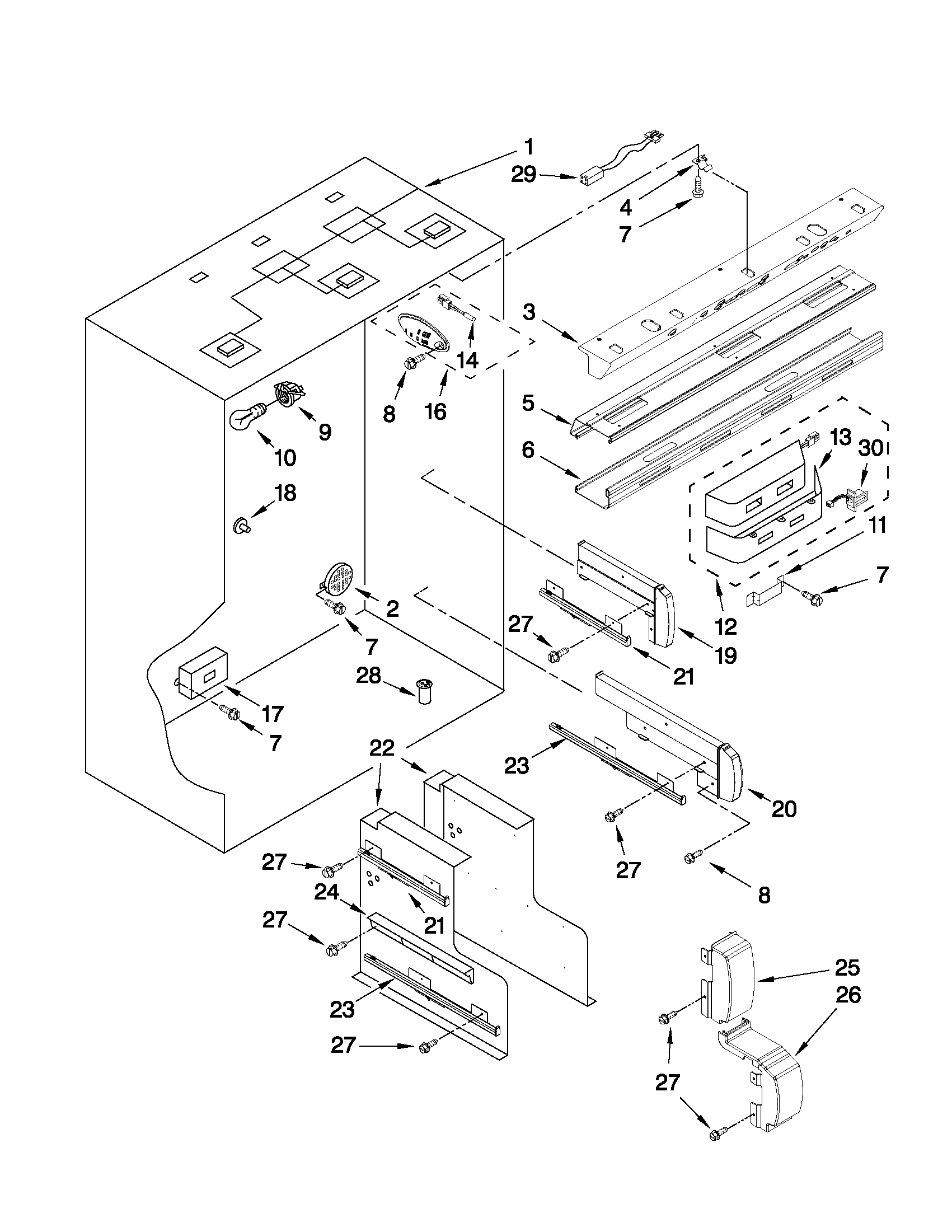 Jenn-Air JF42SSFXDA00 refrigerator liner parts diagram